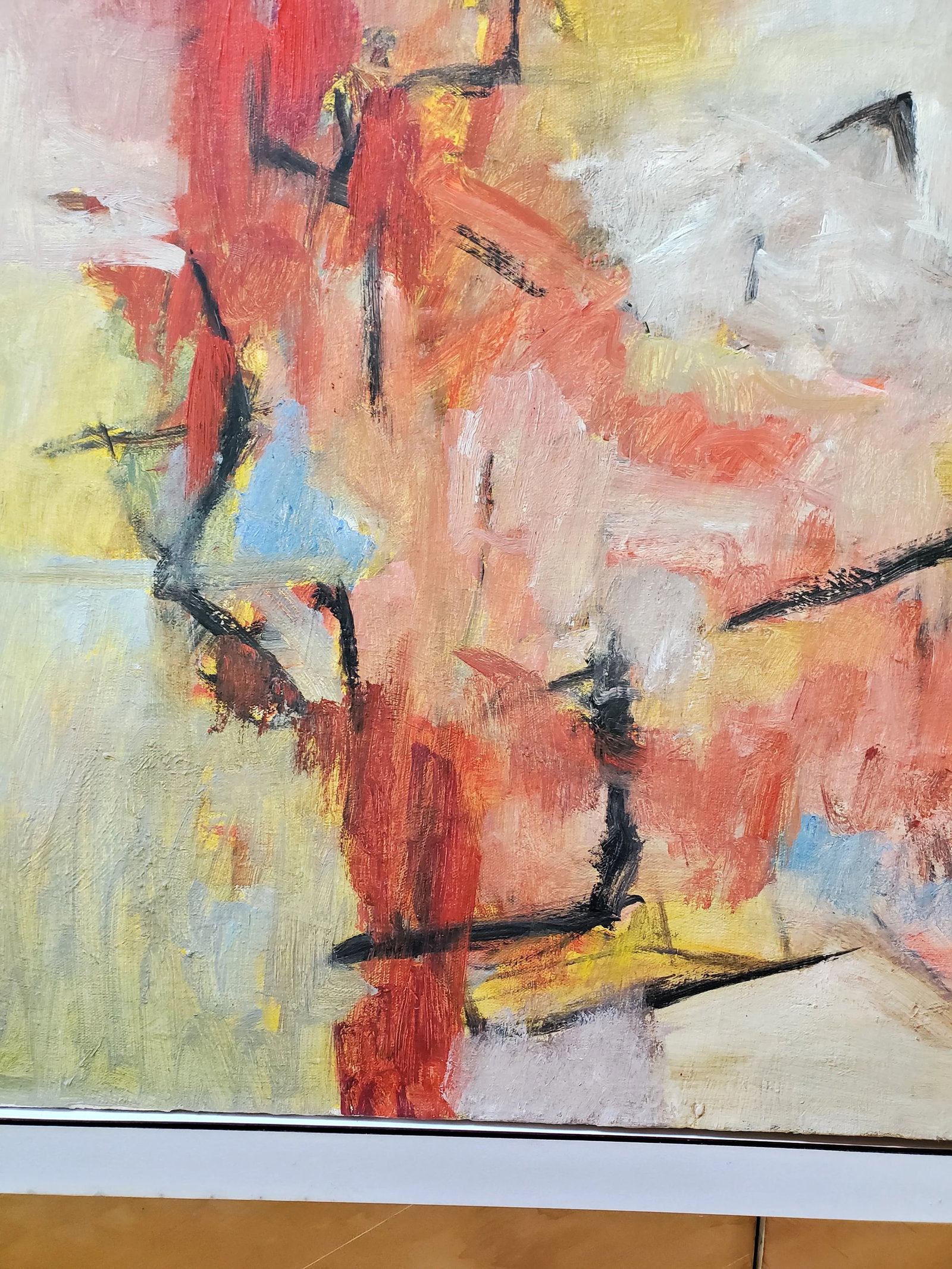 1960s Mid Century Modern Vintage Abstract Expressionist Signed Painting - 2