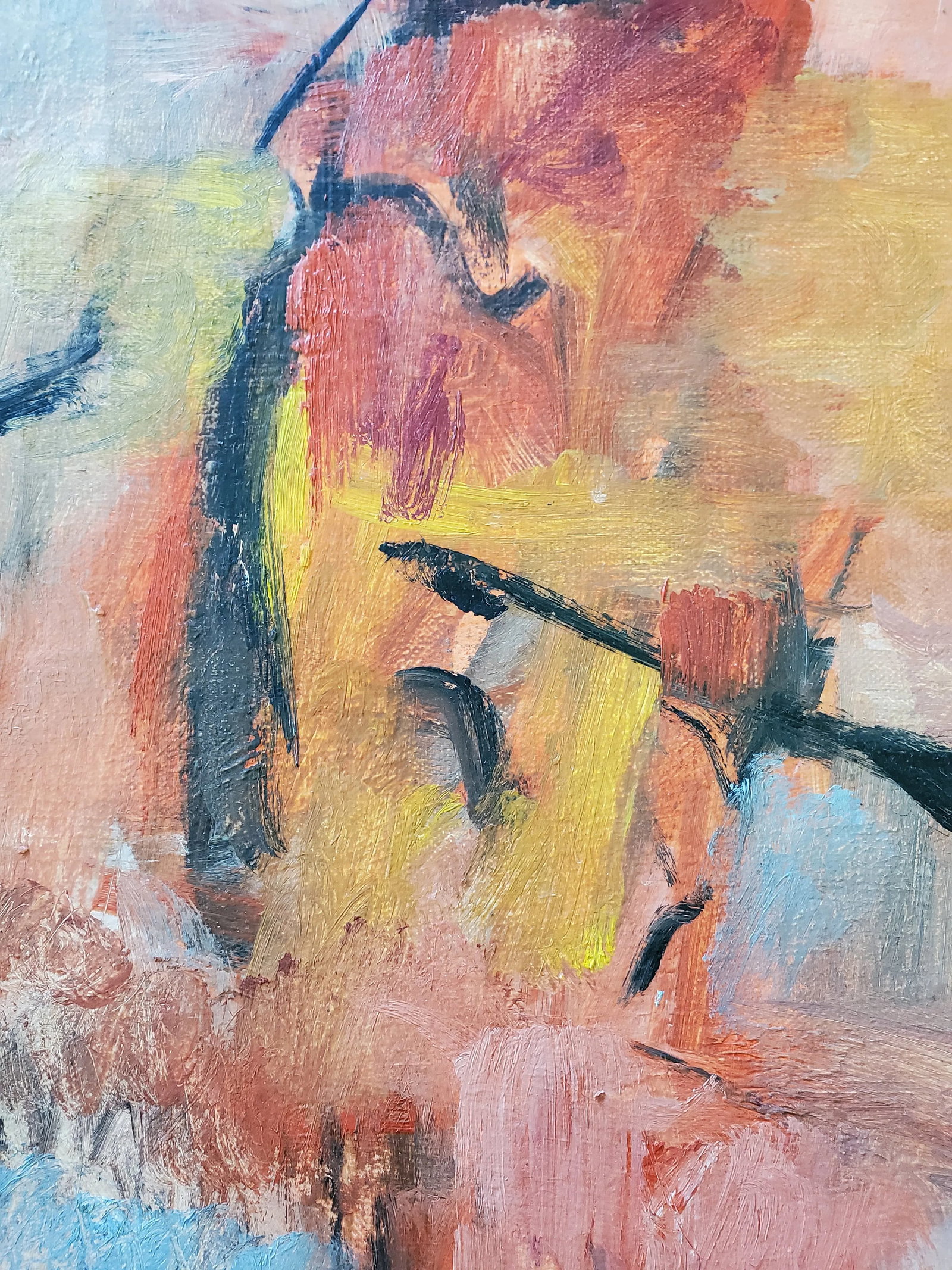 1960s Mid Century Modern Vintage Abstract Expressionist Signed Painting - 4