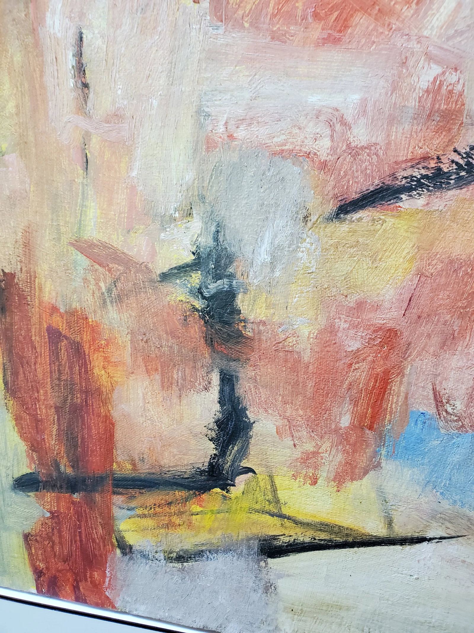 1960s Mid Century Modern Vintage Abstract Expressionist Signed Painting - 5