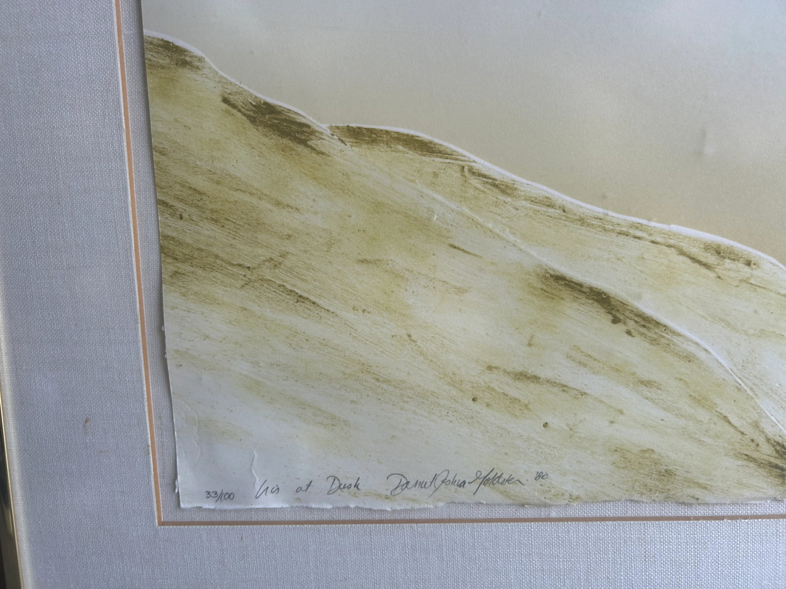1980s Original Signed "Iris at Daybreak" and "Iris at Dusk" Framed Woodcut Silkscreens by D. Goldste - 8