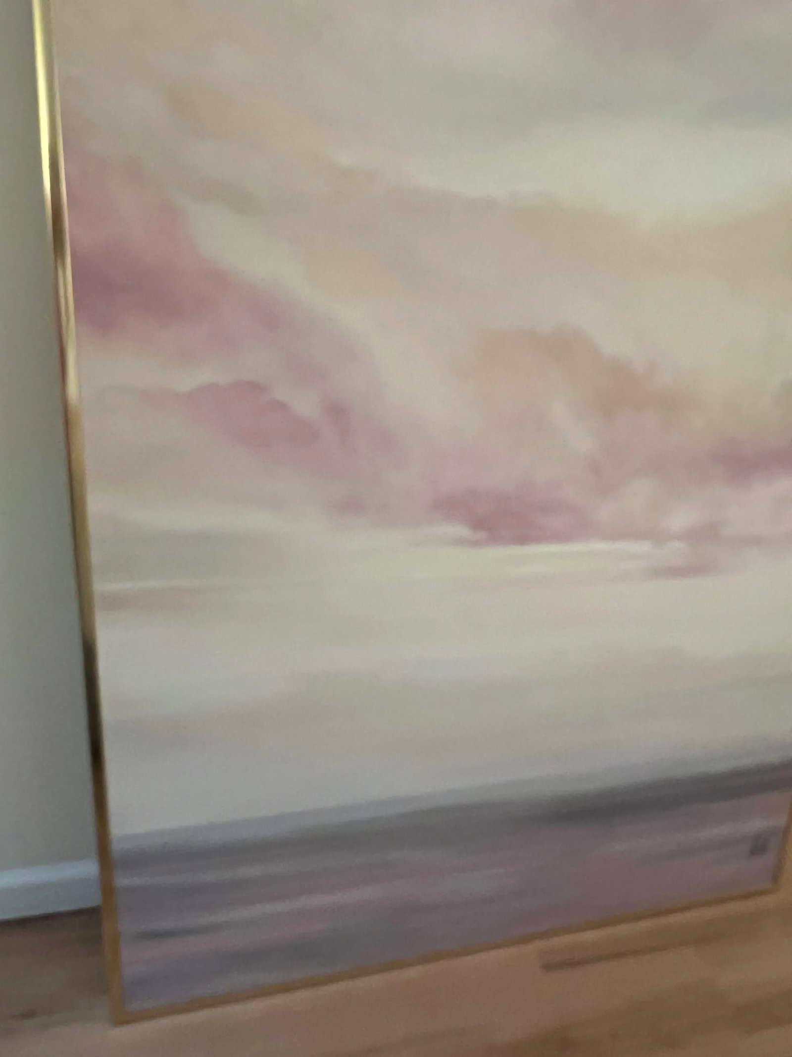 Vintage Abstract Pastel Oil Painting on Canvas Painting Signed Lilli - 3