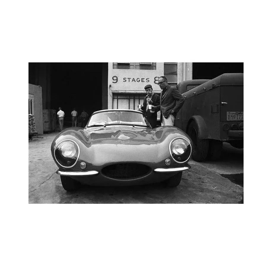 Steve McQueen and His Xk-Ss Jaguar With Director John Sturges 1960 - 5