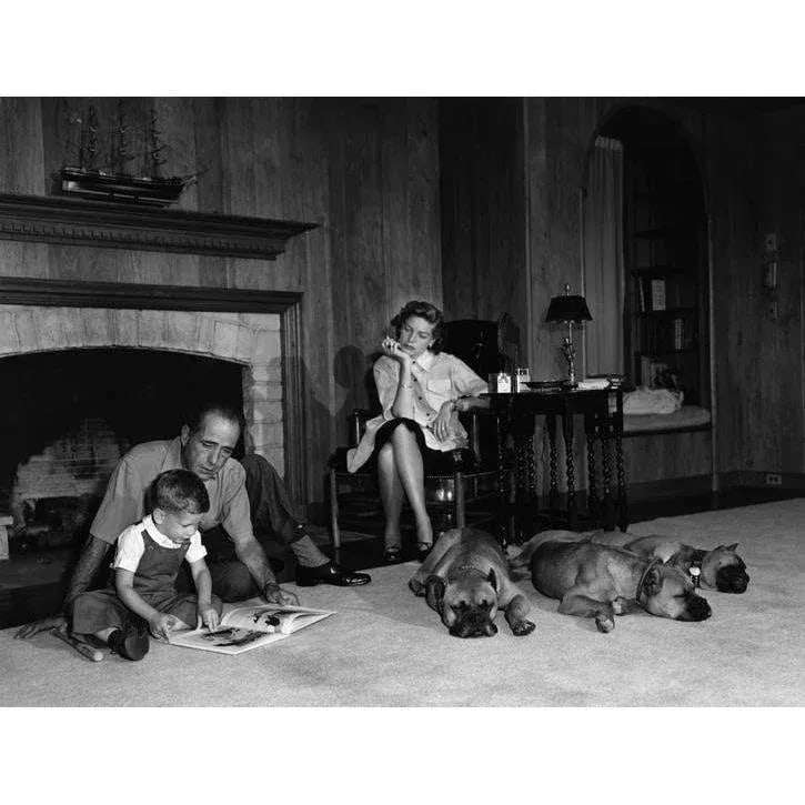 Humphrey Bogart, Lauren Bacall and Their Son, Stephen, at Home 1952 (Photo by Sid Avery) - 5