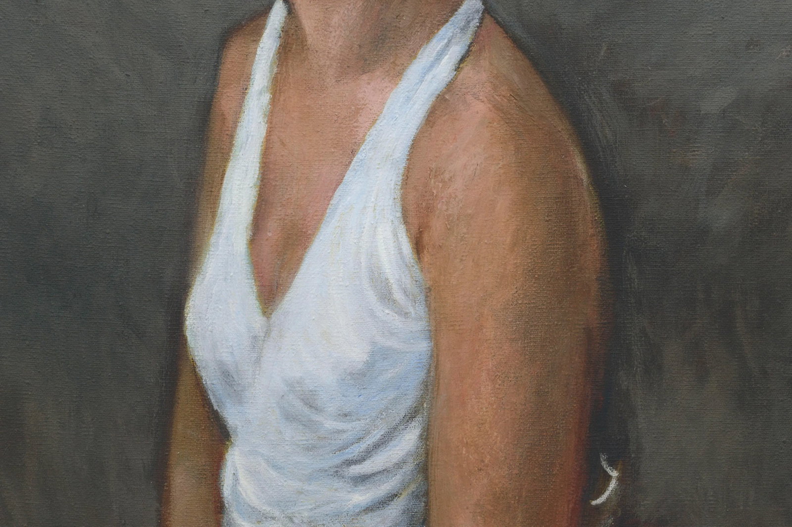 Portrait of a Woman in White Dress by Antonio Sotomayor - 3