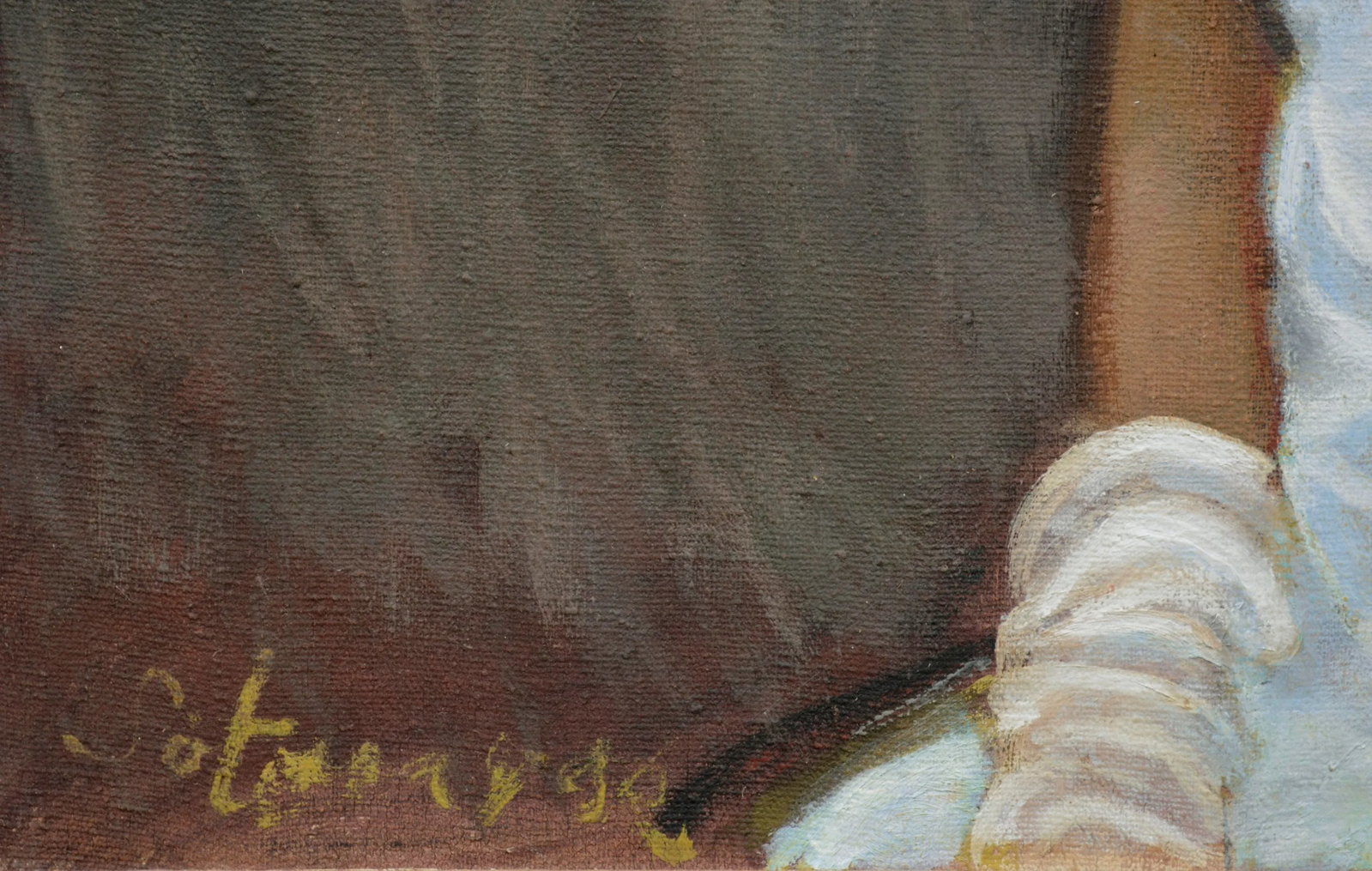 Portrait of a Woman in White Dress by Antonio Sotomayor - 6