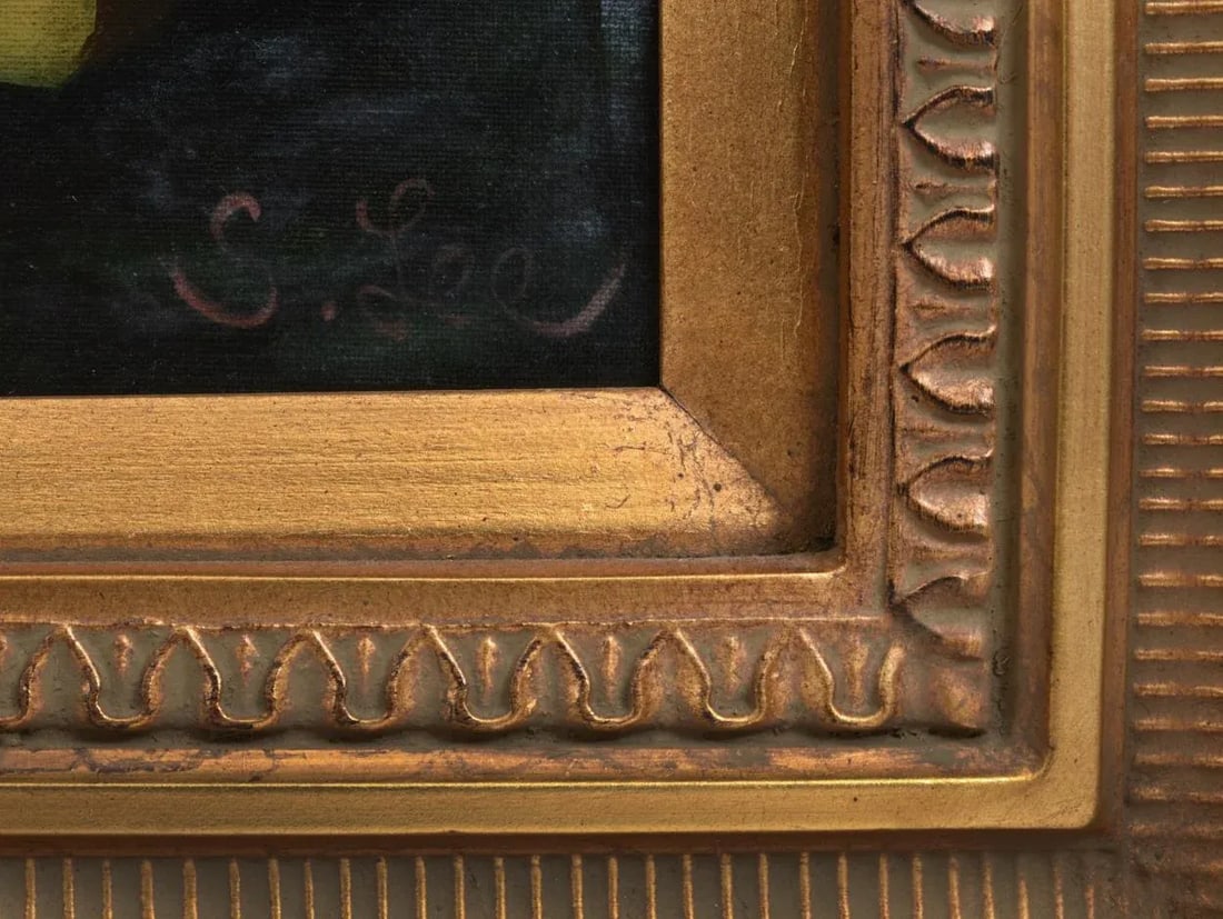 Giltwood Carved Frame Artwork Oil Painting Still Life - 4