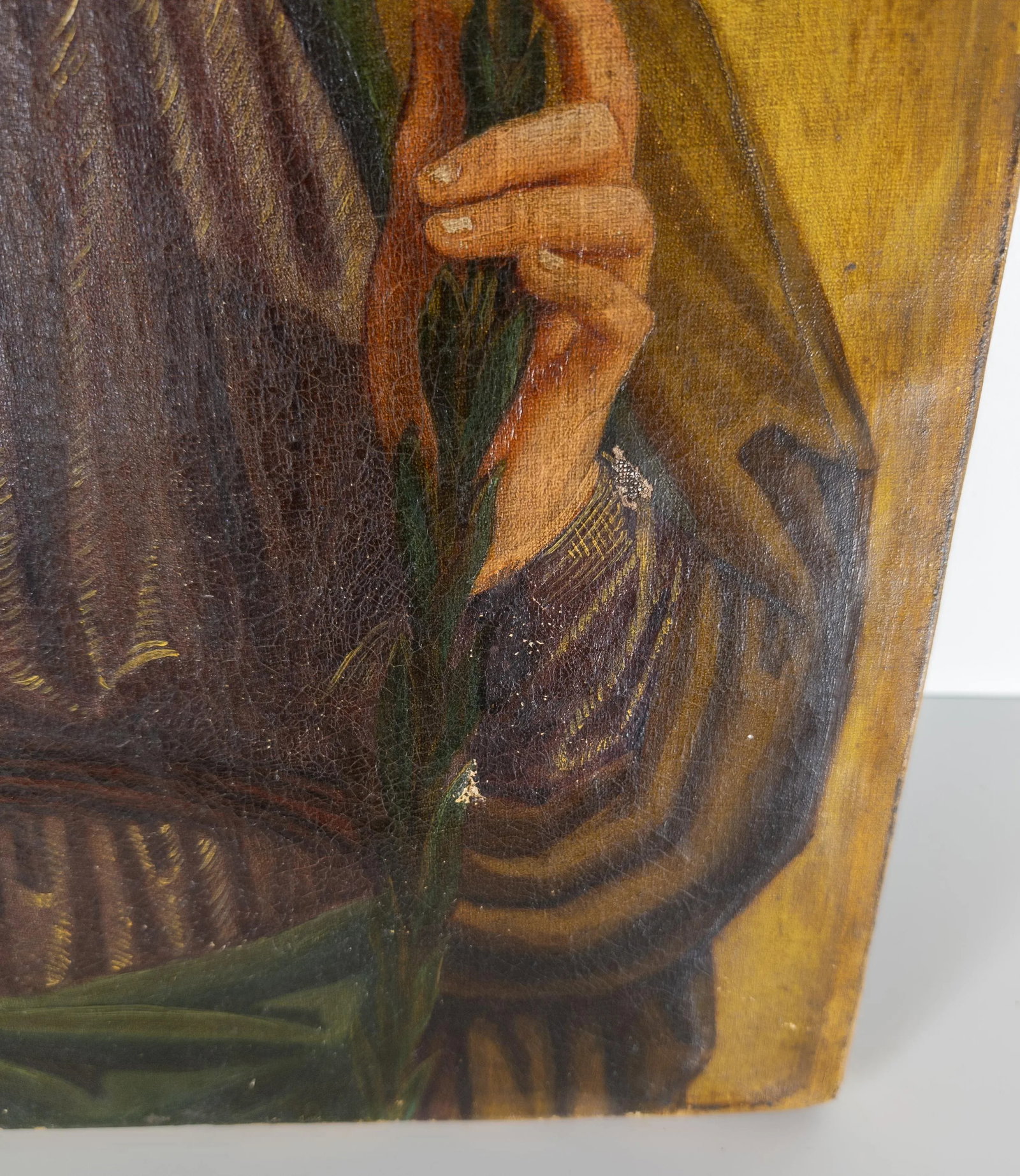 18th or 19th Century Religious Icon Oil Painting of St. Joseph - 6