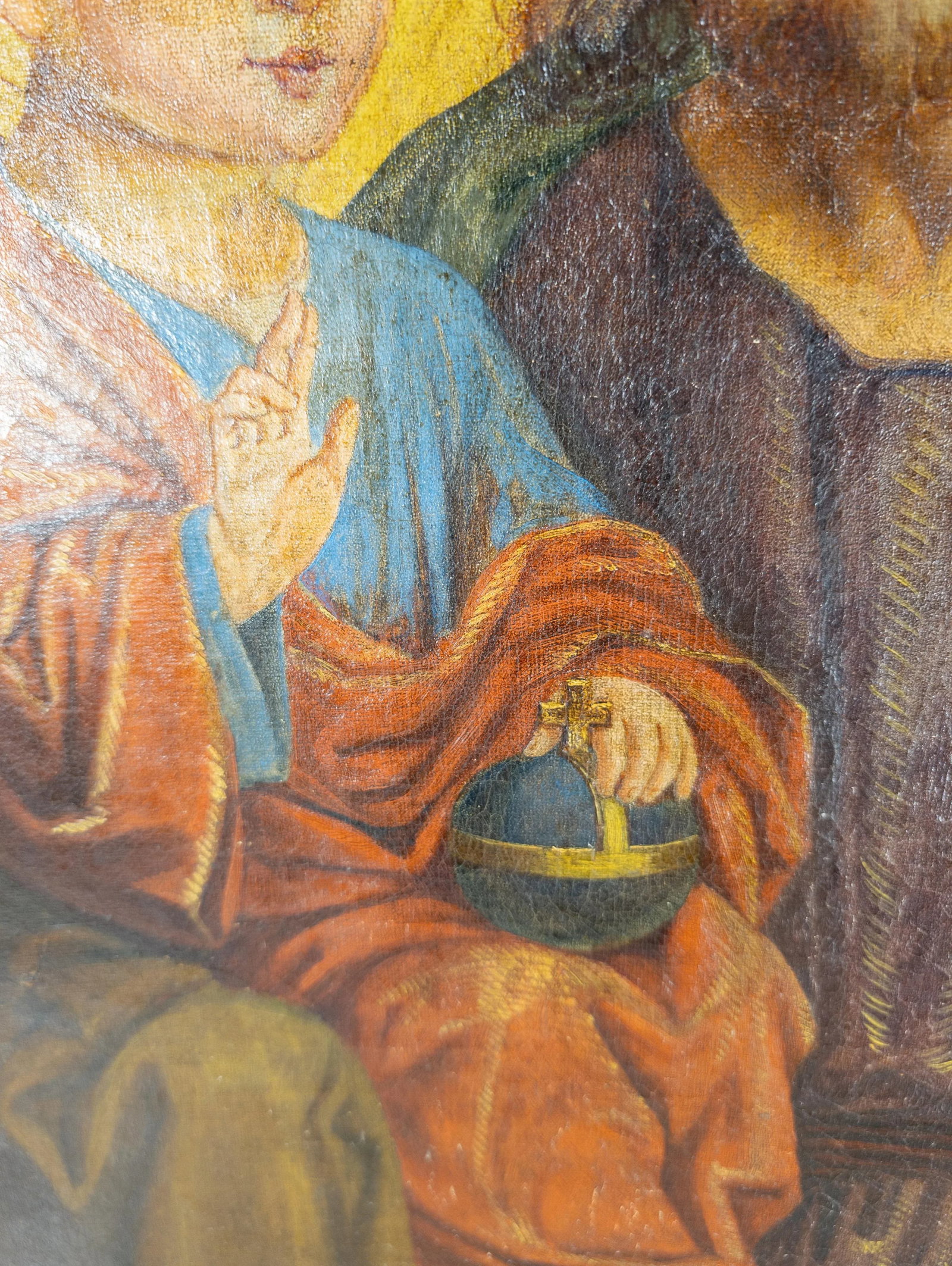 18th or 19th Century Religious Icon Oil Painting of St. Joseph - 7