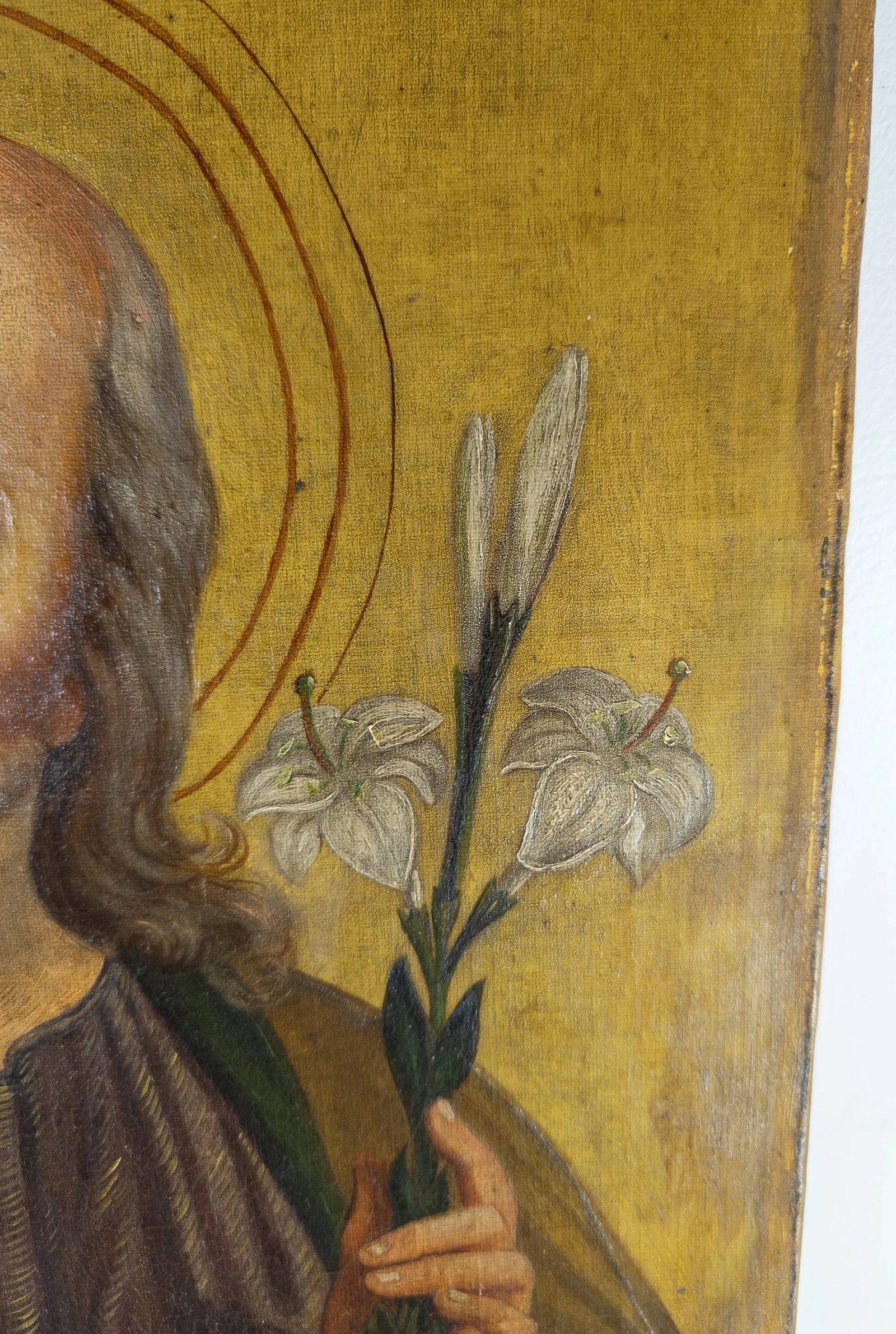18th or 19th Century Religious Icon Oil Painting of St. Joseph - 8