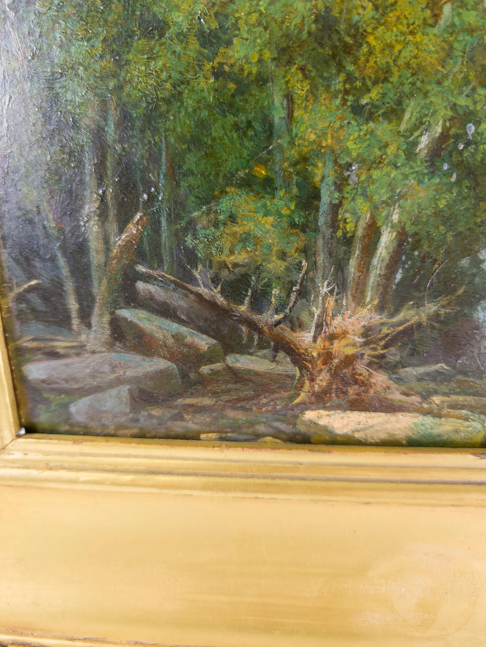 19th Century Hudson River School Style Landscape Painting of a Loan Rider in the Woods - 6