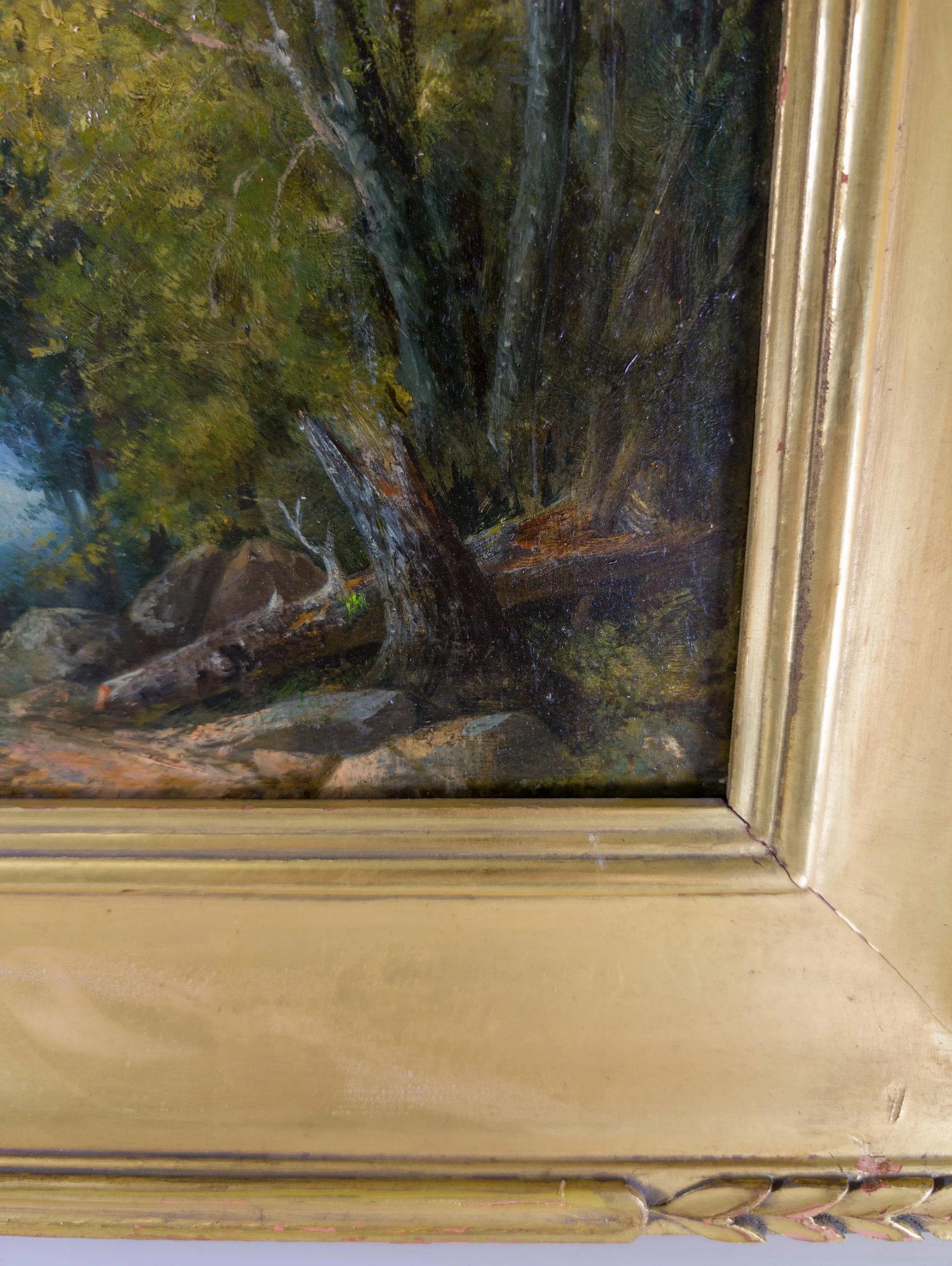 19th Century Hudson River School Style Landscape Painting of a Loan Rider in the Woods - 7