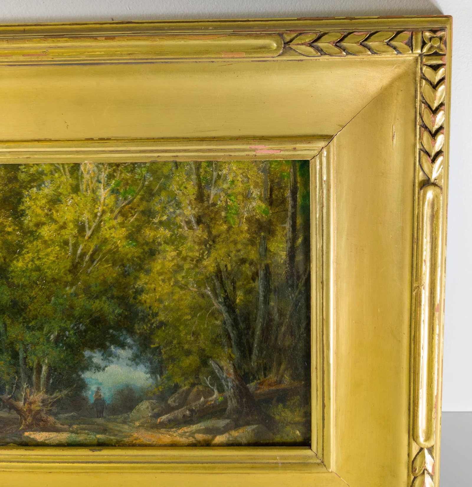 19th Century Hudson River School Style Landscape Painting of a Loan Rider in the Woods - 9