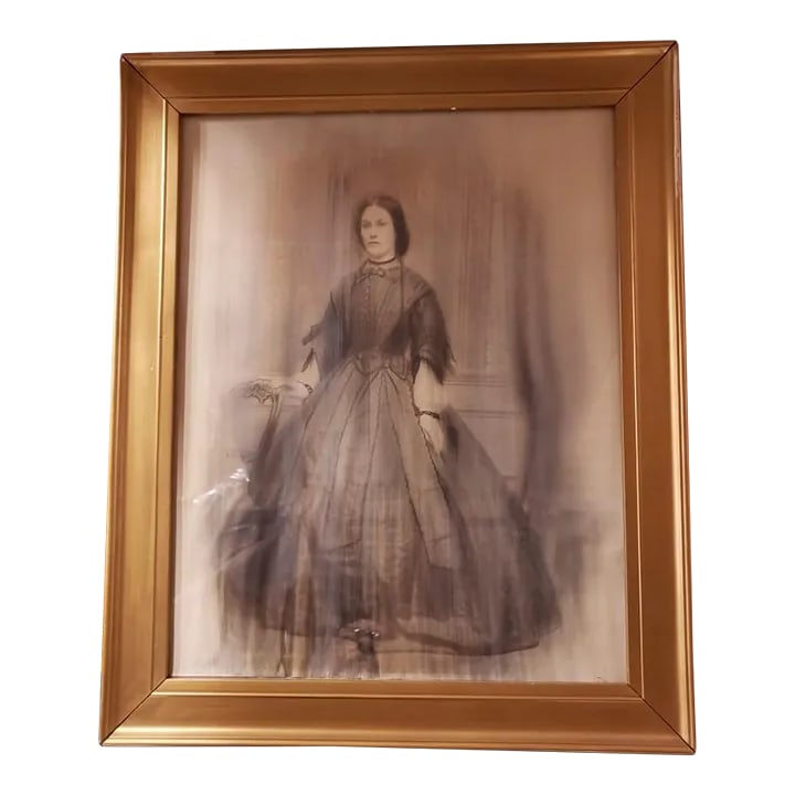 Late 19th Century Scottish Victorian Widow in Mourning Attire Framed Portrait Drawing: This is a Late 19th Century Scottish Victorian Widow in Mourning Attire Framed Portrait. It measures 23 1/4" high and 19 1/8" wide. The piece is in very good overall condition with minor signs of
