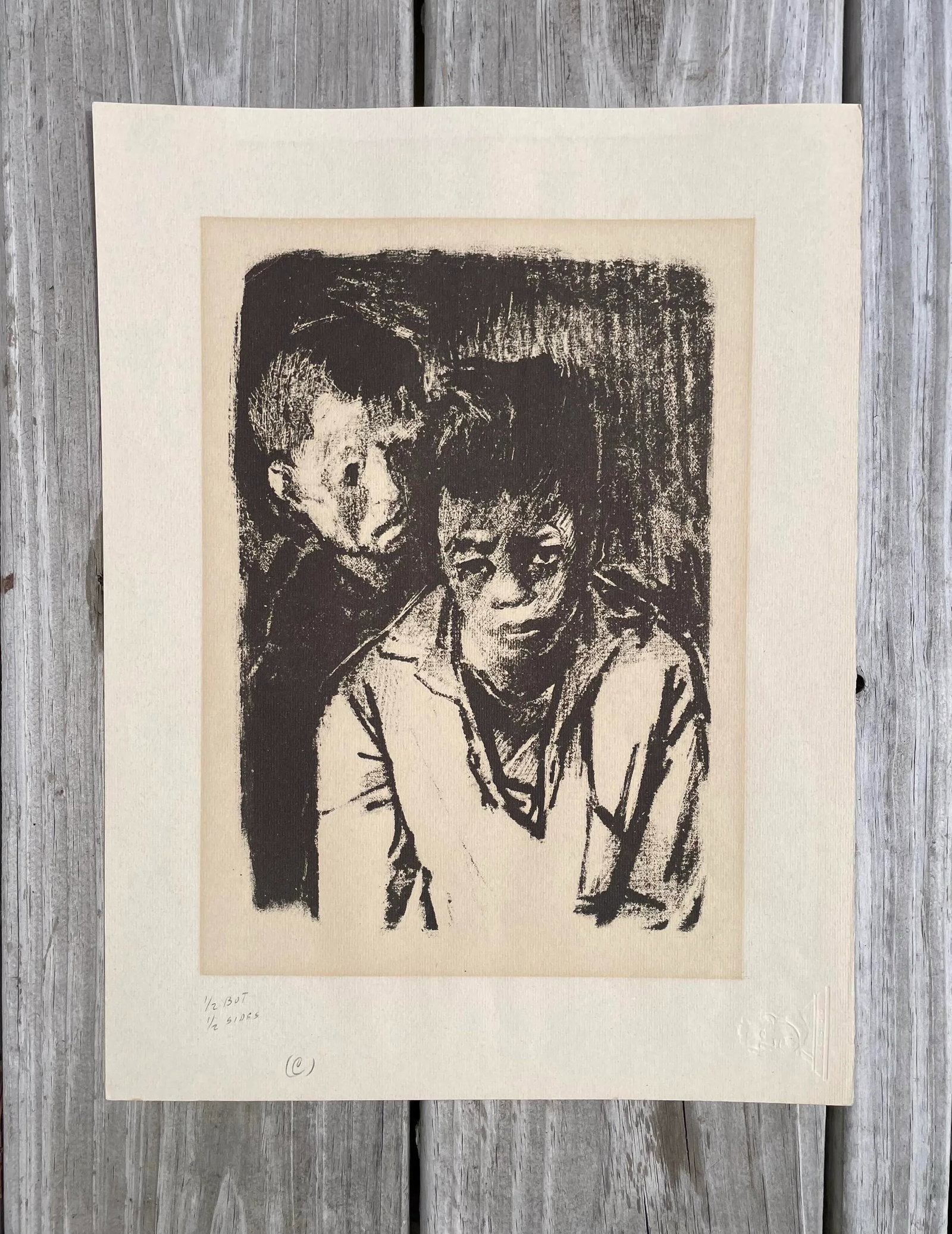 Mid 20th Century Egyptian Modernist Figural Lithograph by Hamed Abdalla - 3