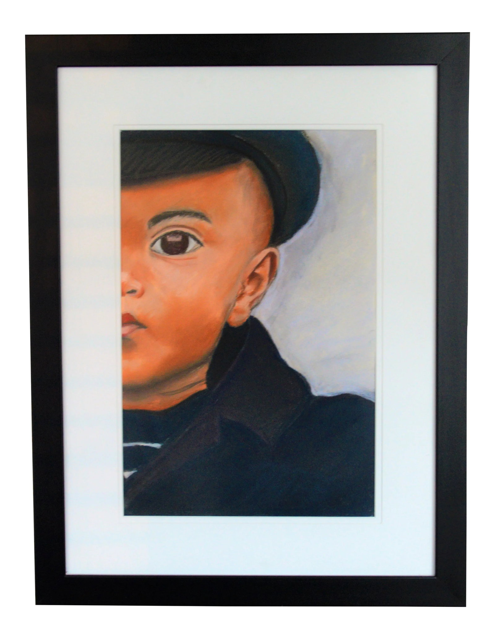 Charcoal Pastel Young Boy Portrait Drawing (1 of 5)