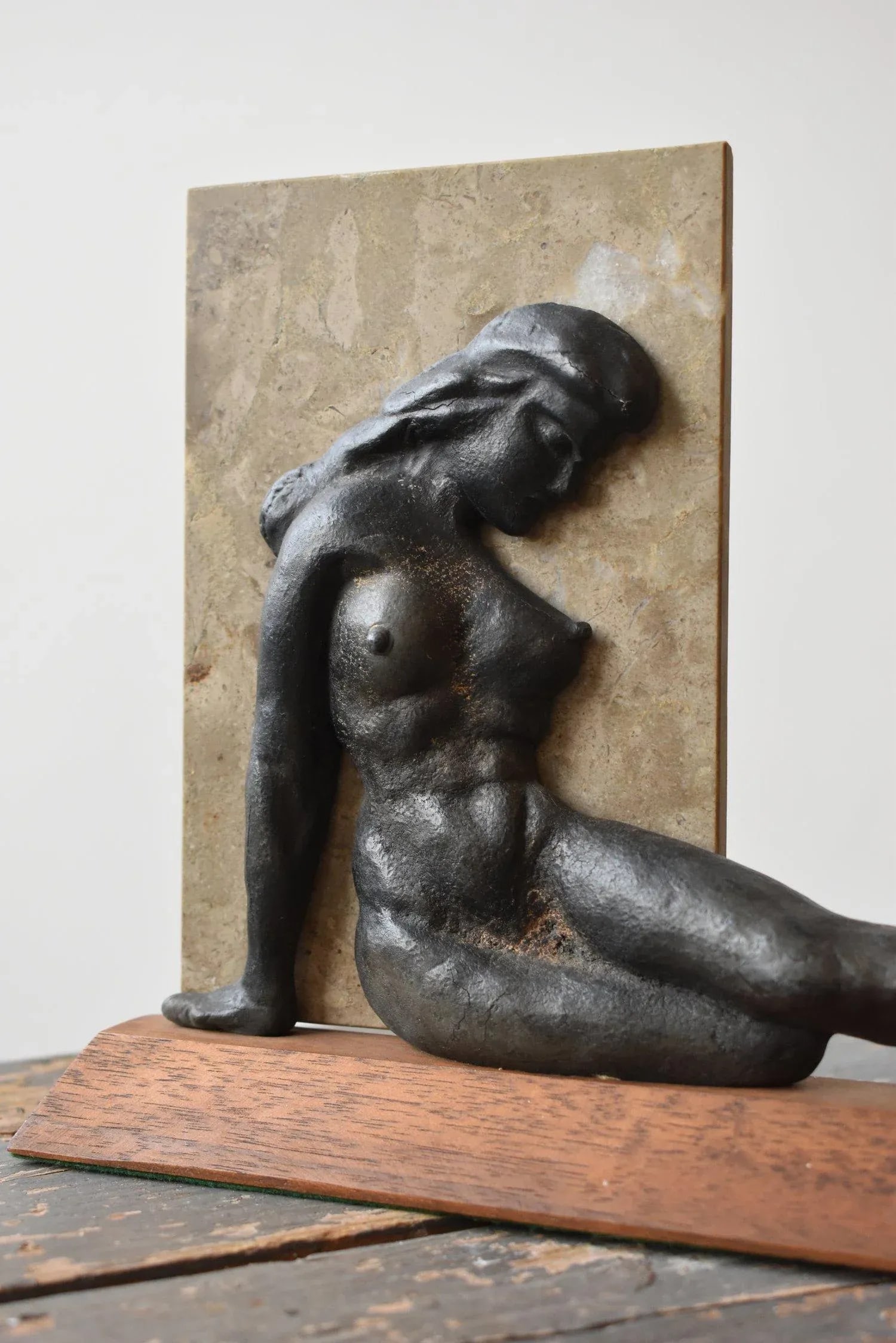Vintage Reclining Cast Metal Nude Sculpture, Circa 1970 - 4