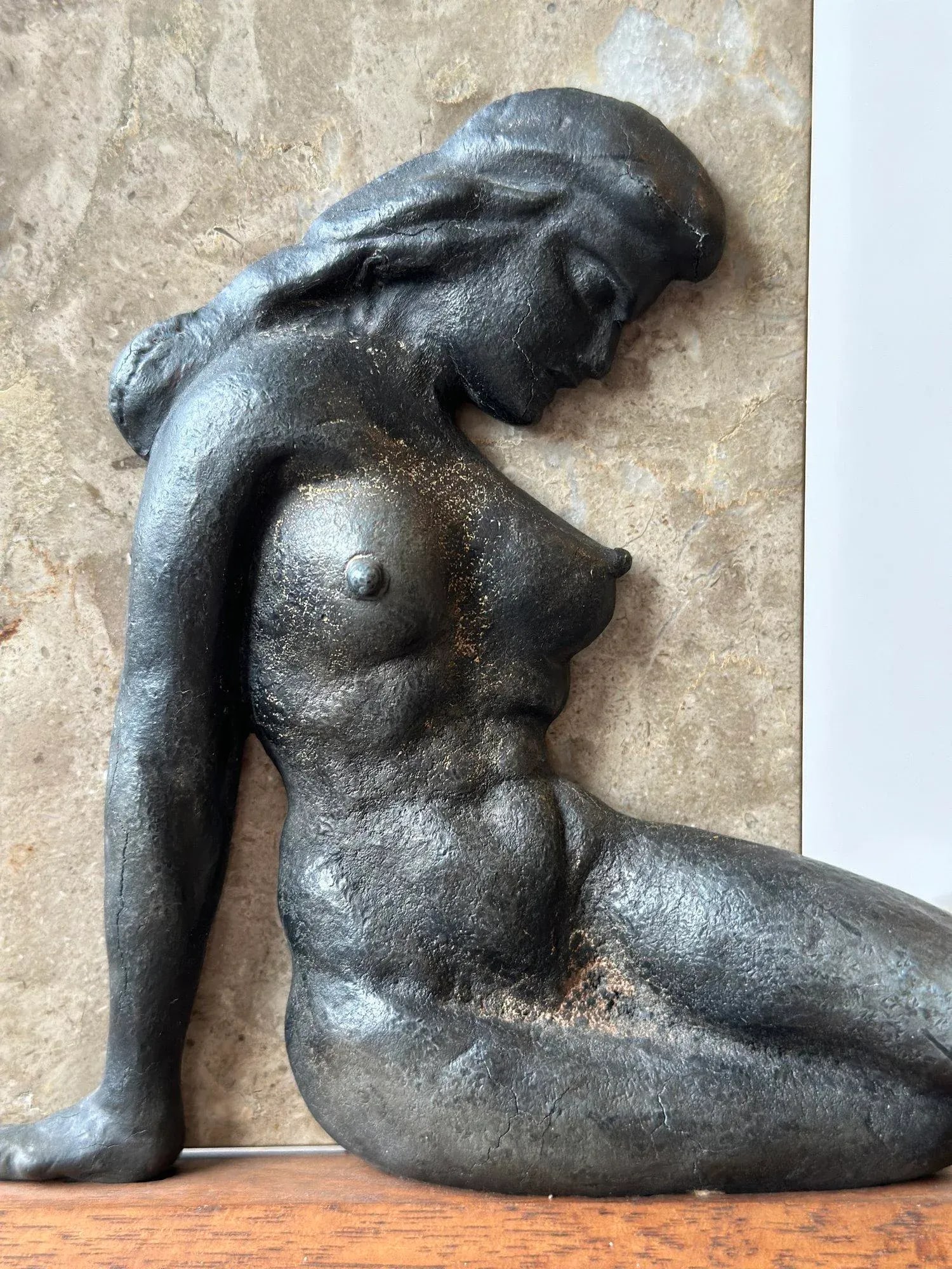 Vintage Reclining Cast Metal Nude Sculpture, Circa 1970 - 5