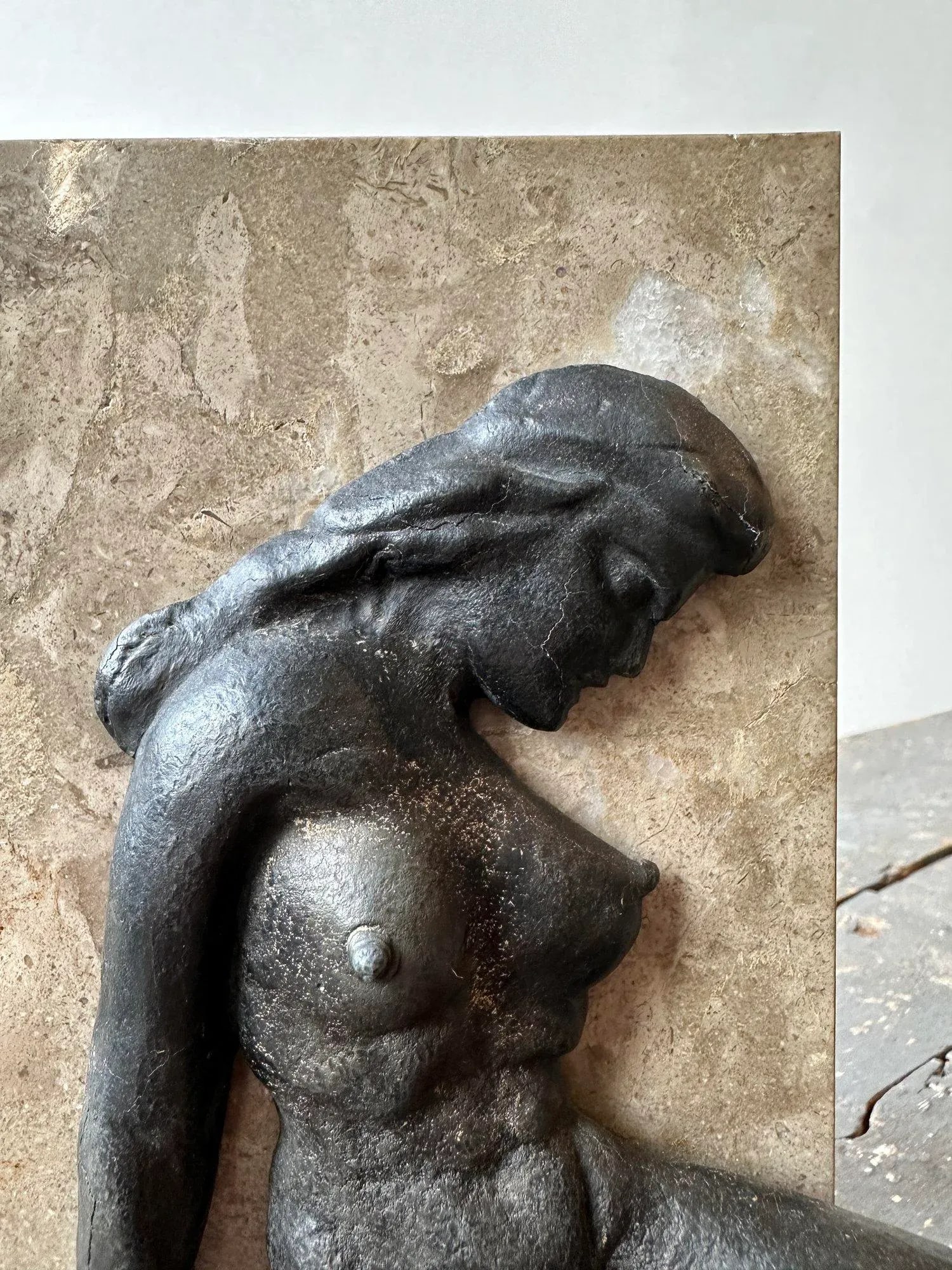 Vintage Reclining Cast Metal Nude Sculpture, Circa 1970 - 6