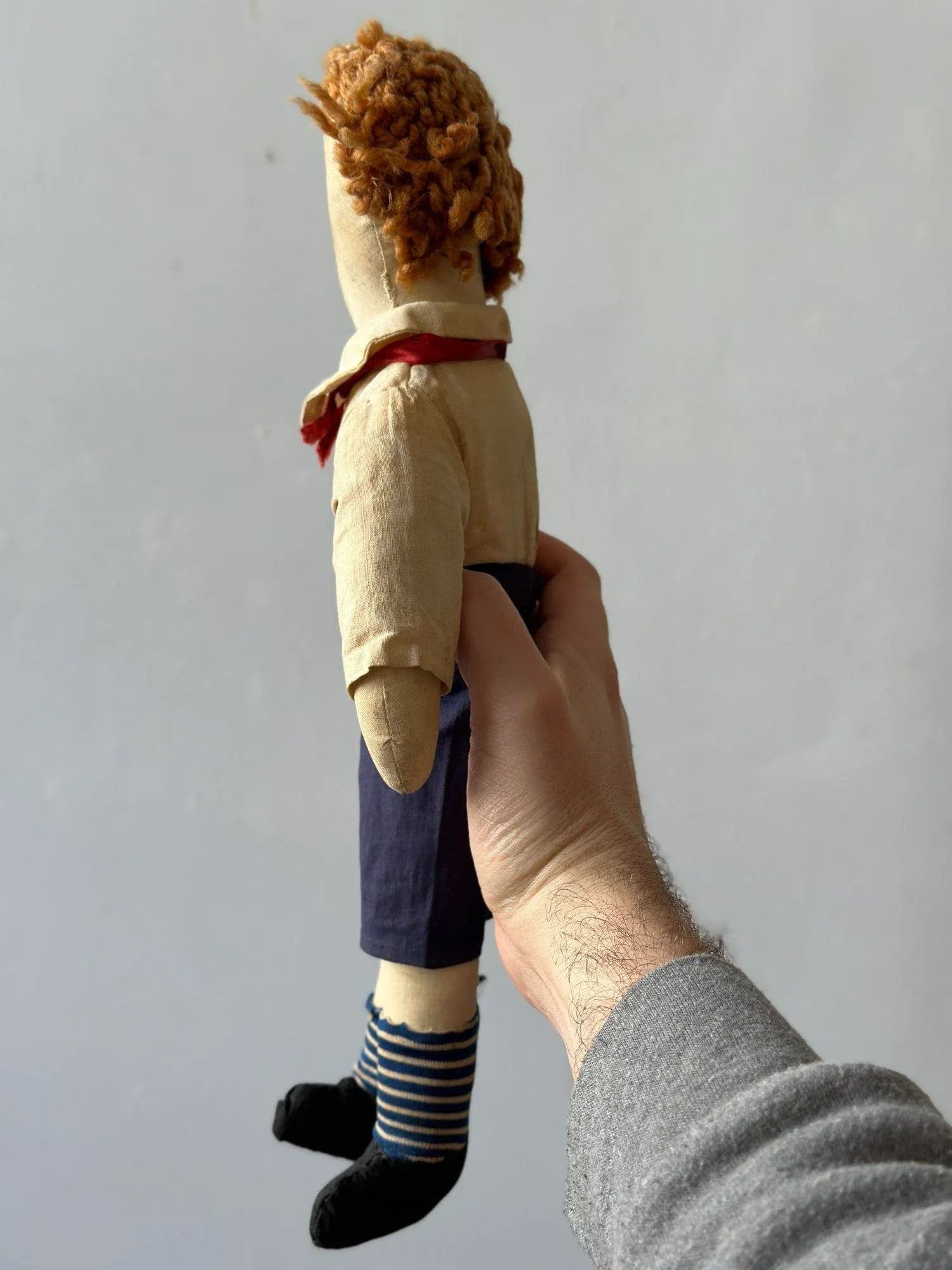 Antique Clothed Cotton Rag Doll With Embroidered Face, Circa Early 20th Century - 10