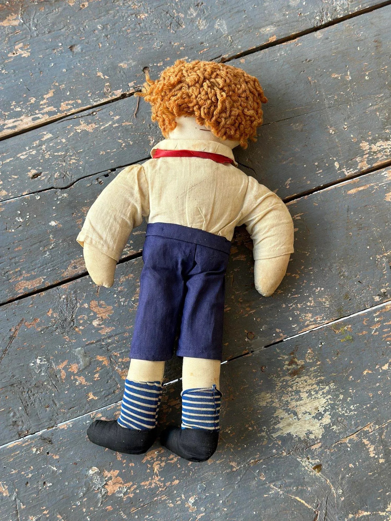 Antique Clothed Cotton Rag Doll With Embroidered Face, Circa Early 20th Century - 11