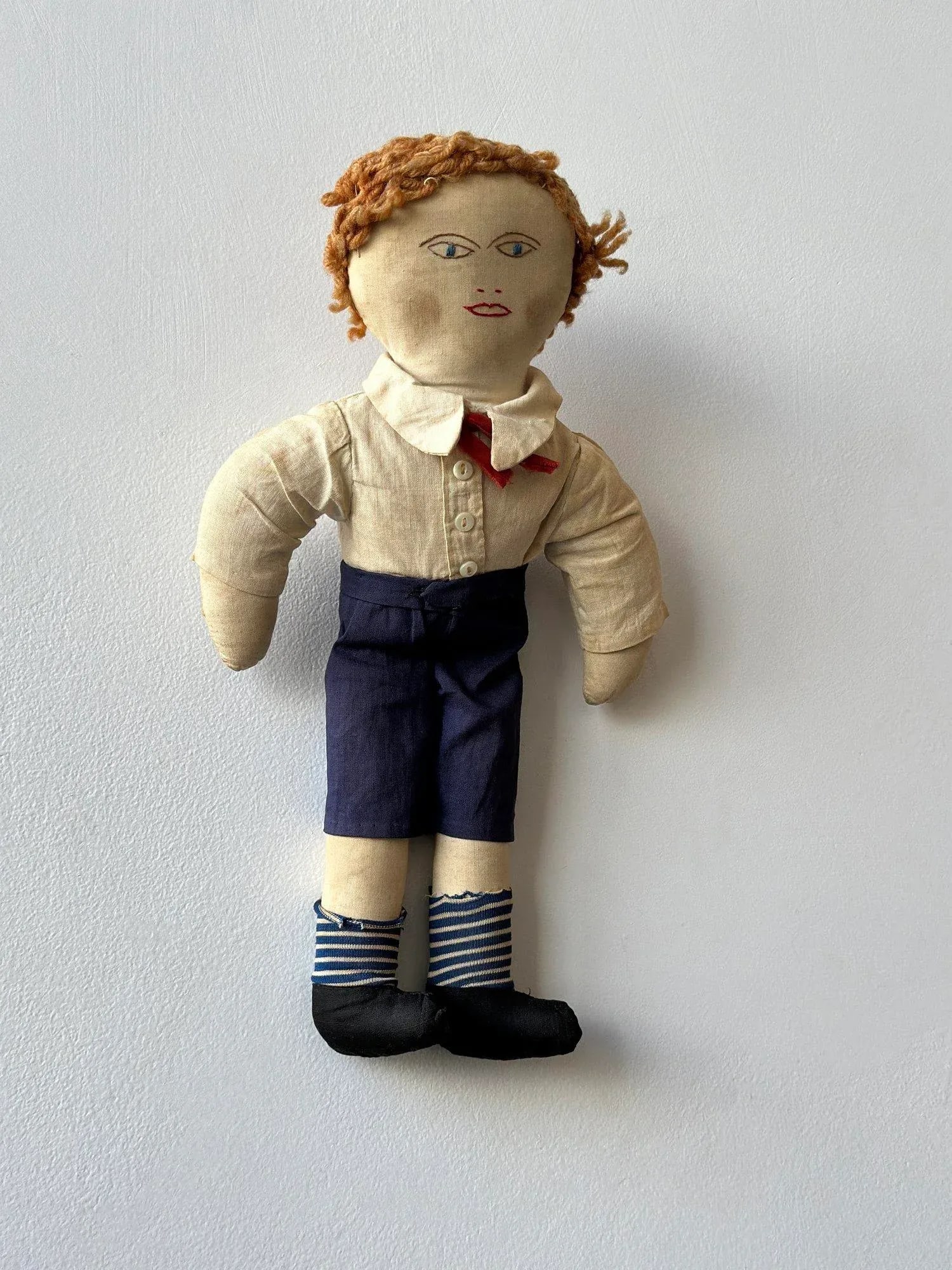 Antique Clothed Cotton Rag Doll With Embroidered Face, Circa Early 20th Century - 2