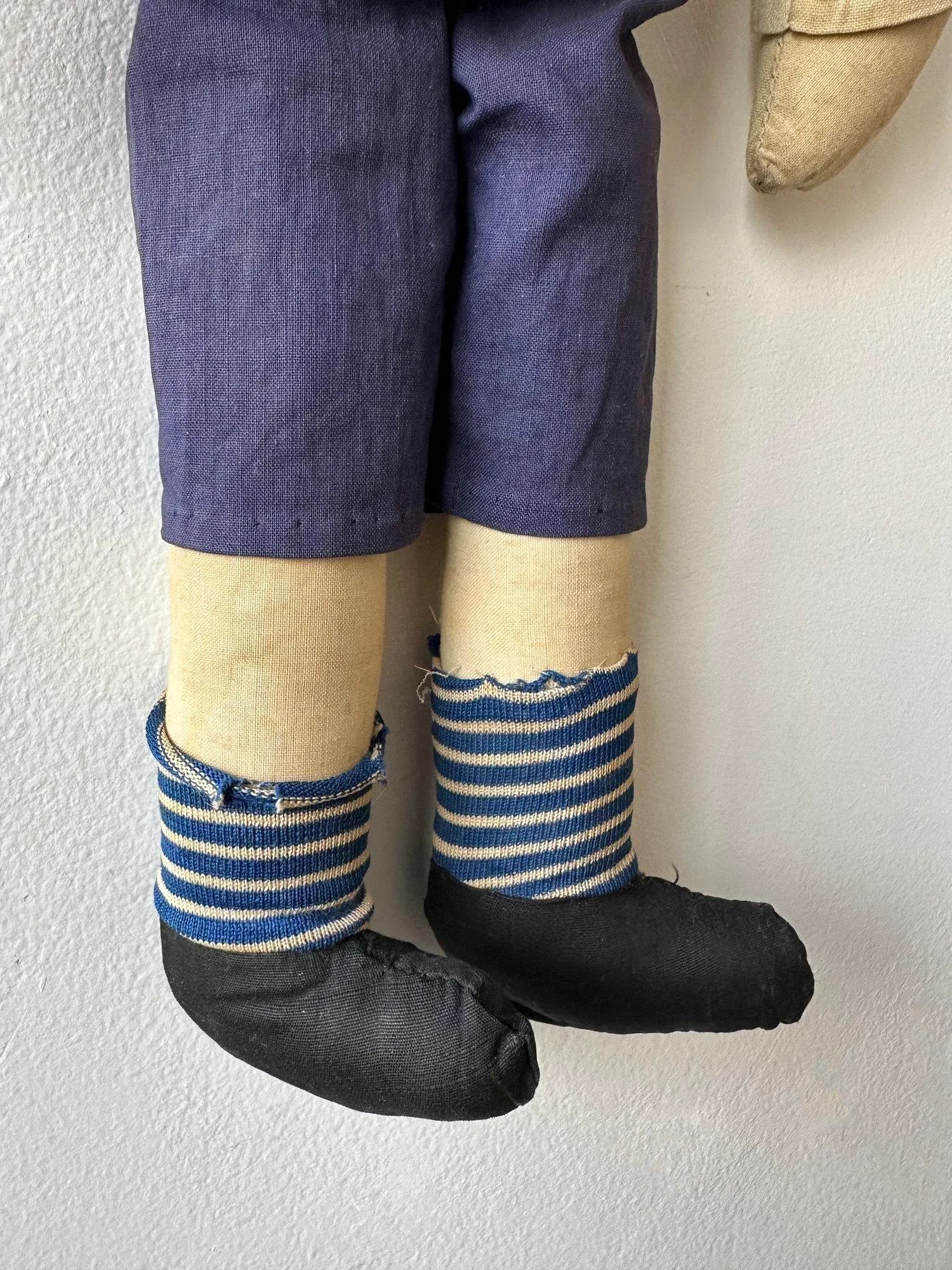 Antique Clothed Cotton Rag Doll With Embroidered Face, Circa Early 20th Century - 8