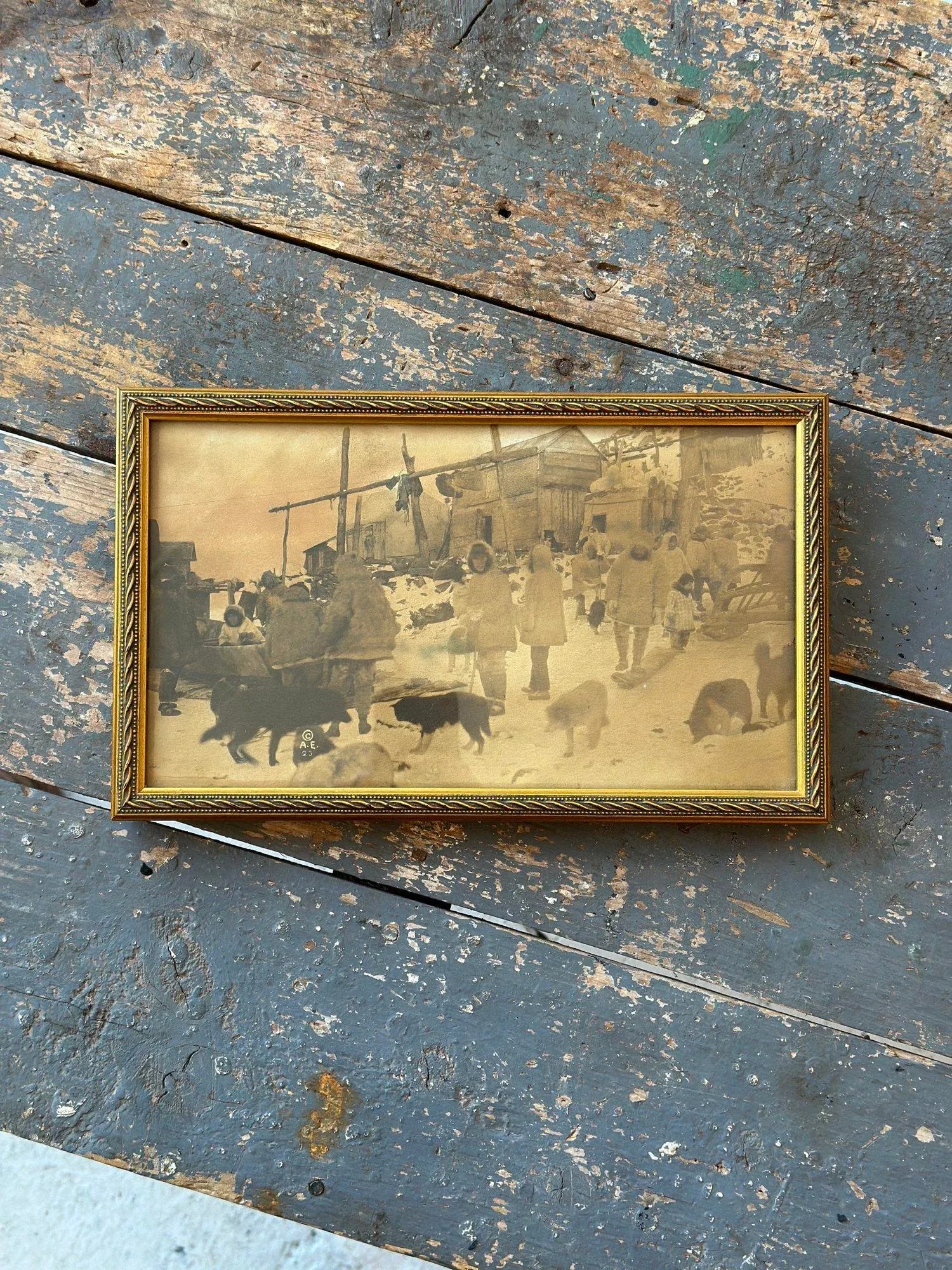 Antique Photograph of a First Nations Village on Little Diomede Island, Alaska, Circa 1923 - 2