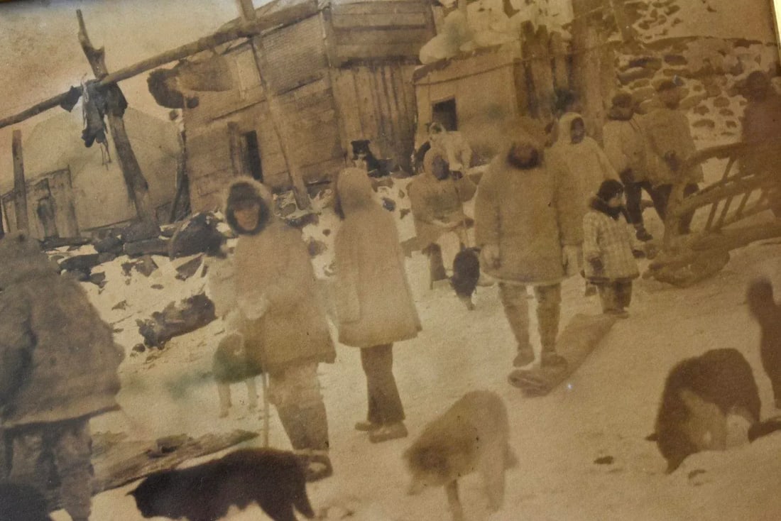 Antique Photograph of a First Nations Village on Little Diomede Island, Alaska, Circa 1923 - 3