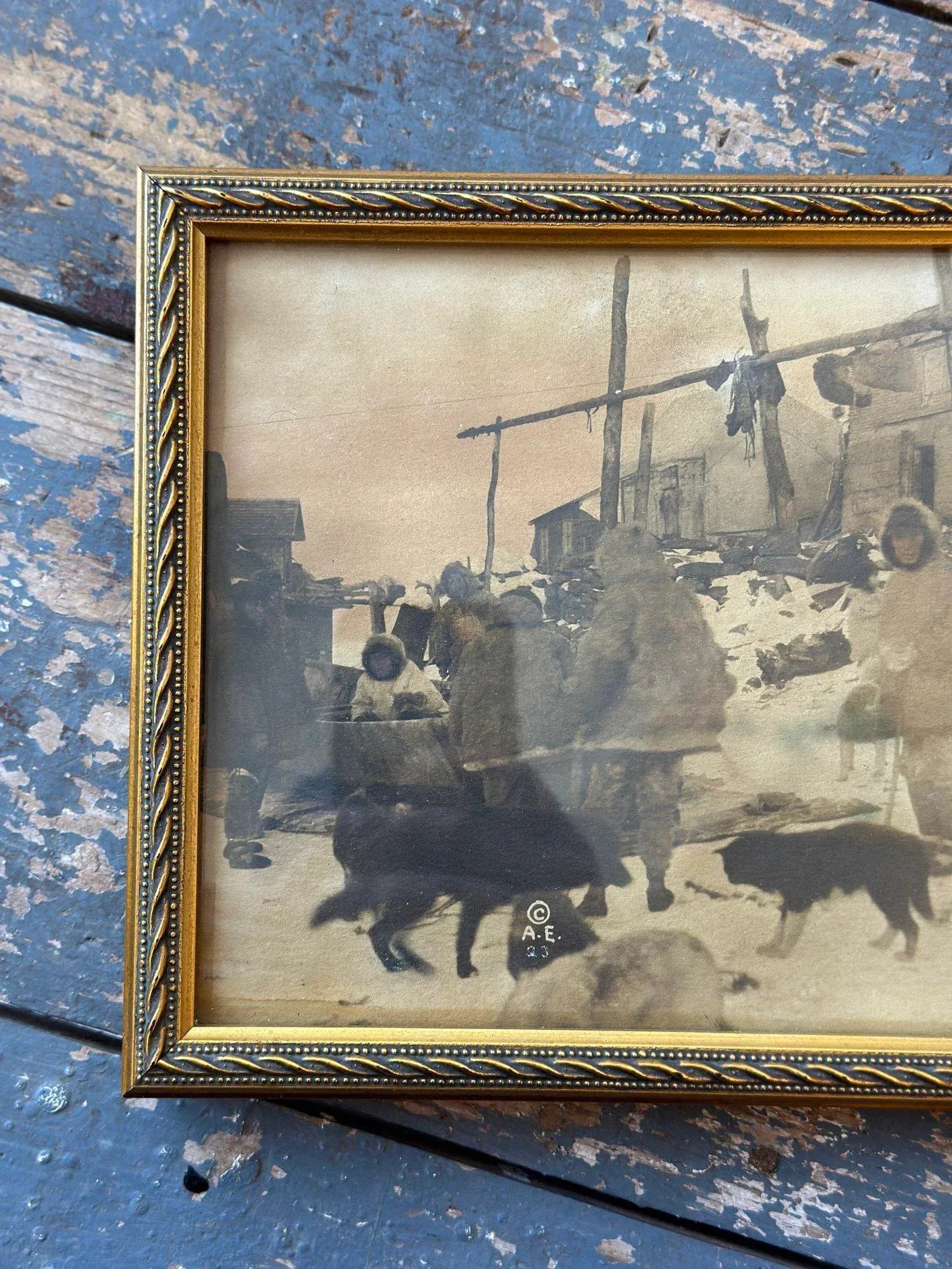 Antique Photograph of a First Nations Village on Little Diomede Island, Alaska, Circa 1923 - 5