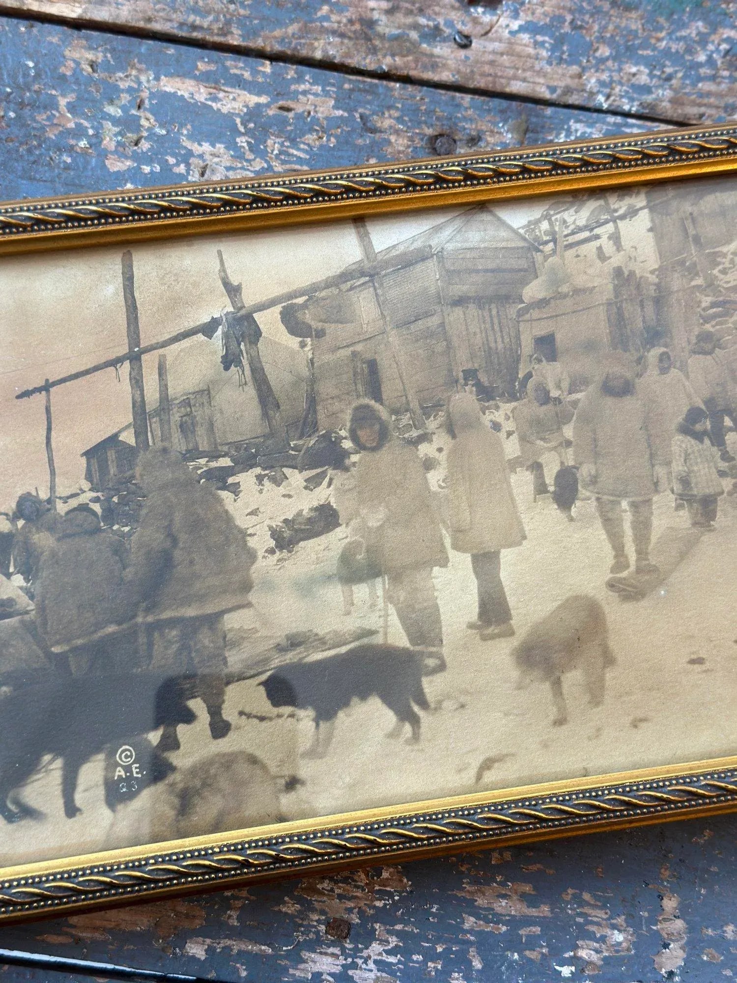 Antique Photograph of a First Nations Village on Little Diomede Island, Alaska, Circa 1923 - 6