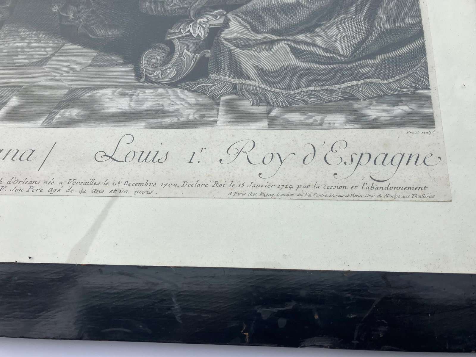 18th Century French Etching: Portrait of Louis 1 of Spain - 4