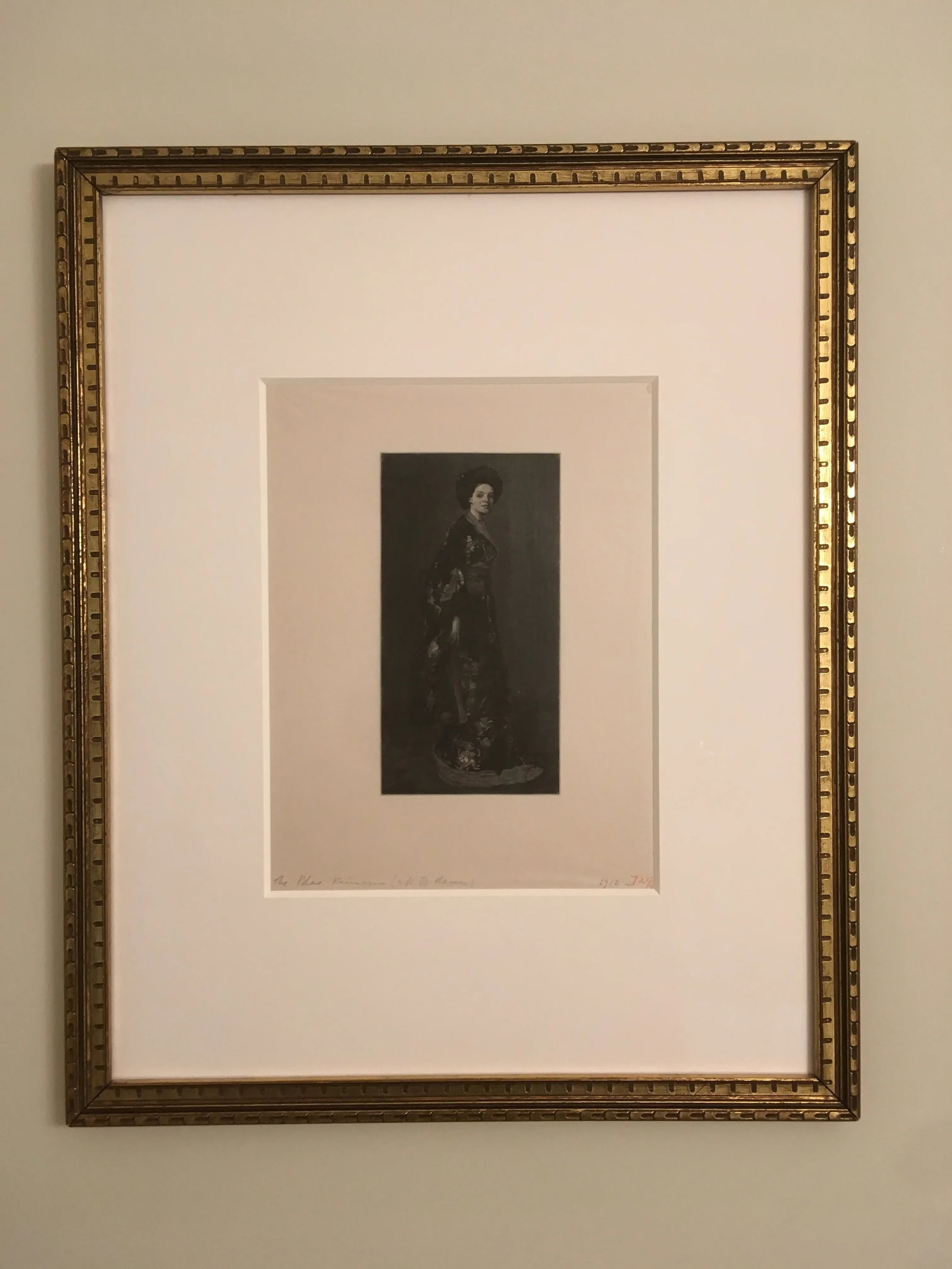Antique 1912 "The Blue Kimono" Wood Engraving Print by Henry Wolf - 10