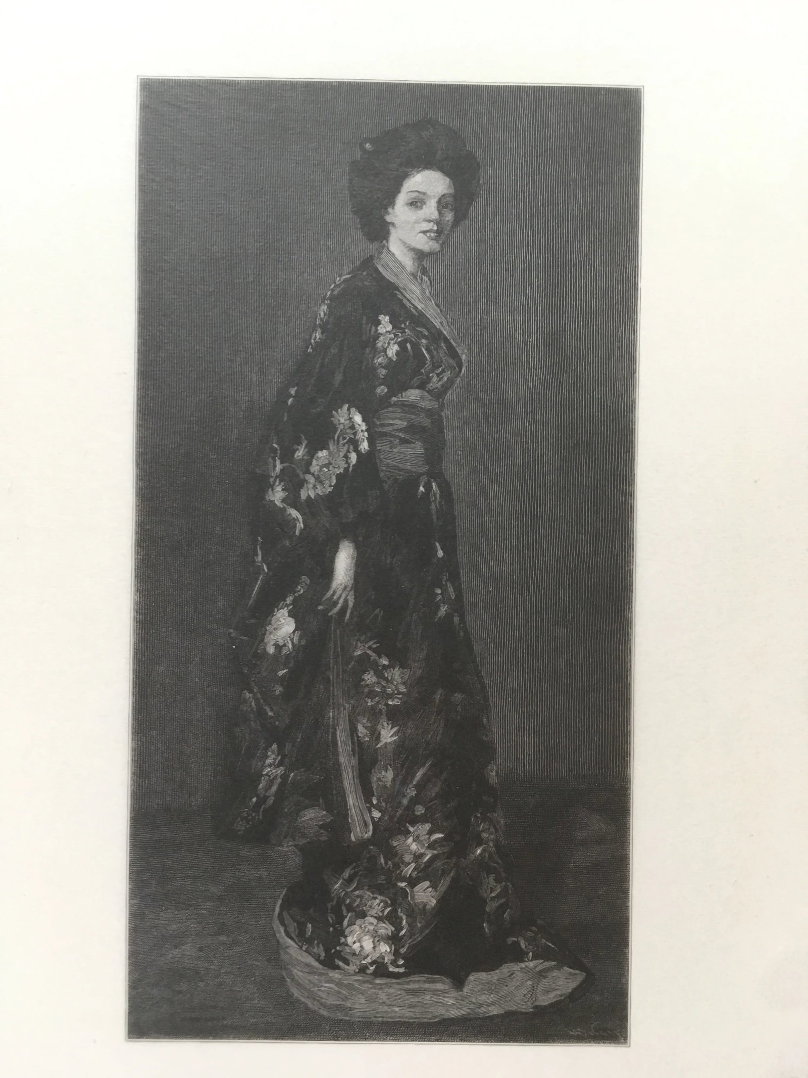 Antique 1912 "The Blue Kimono" Wood Engraving Print by Henry Wolf - 2
