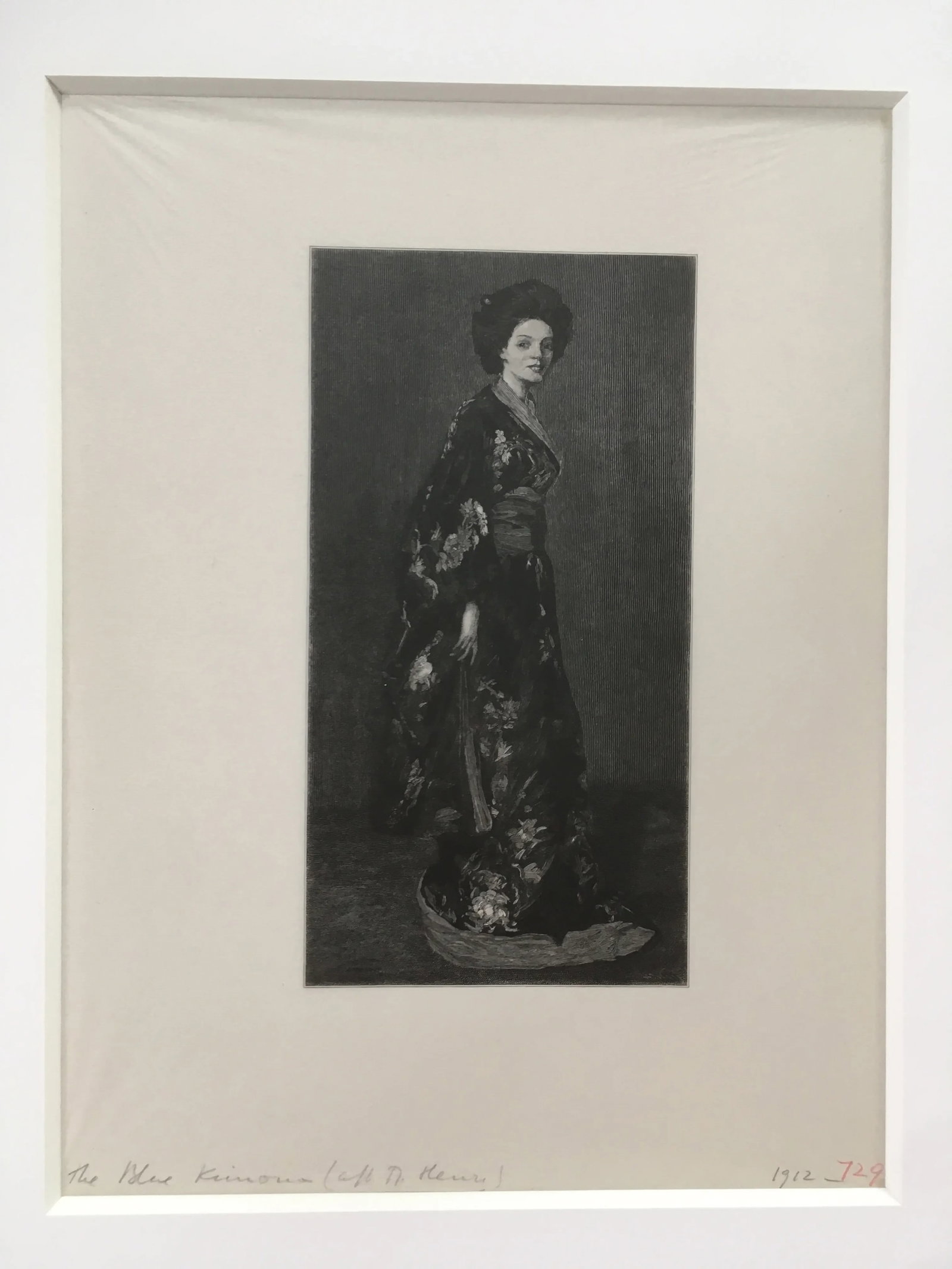 Antique 1912 "The Blue Kimono" Wood Engraving Print by Henry Wolf - 5