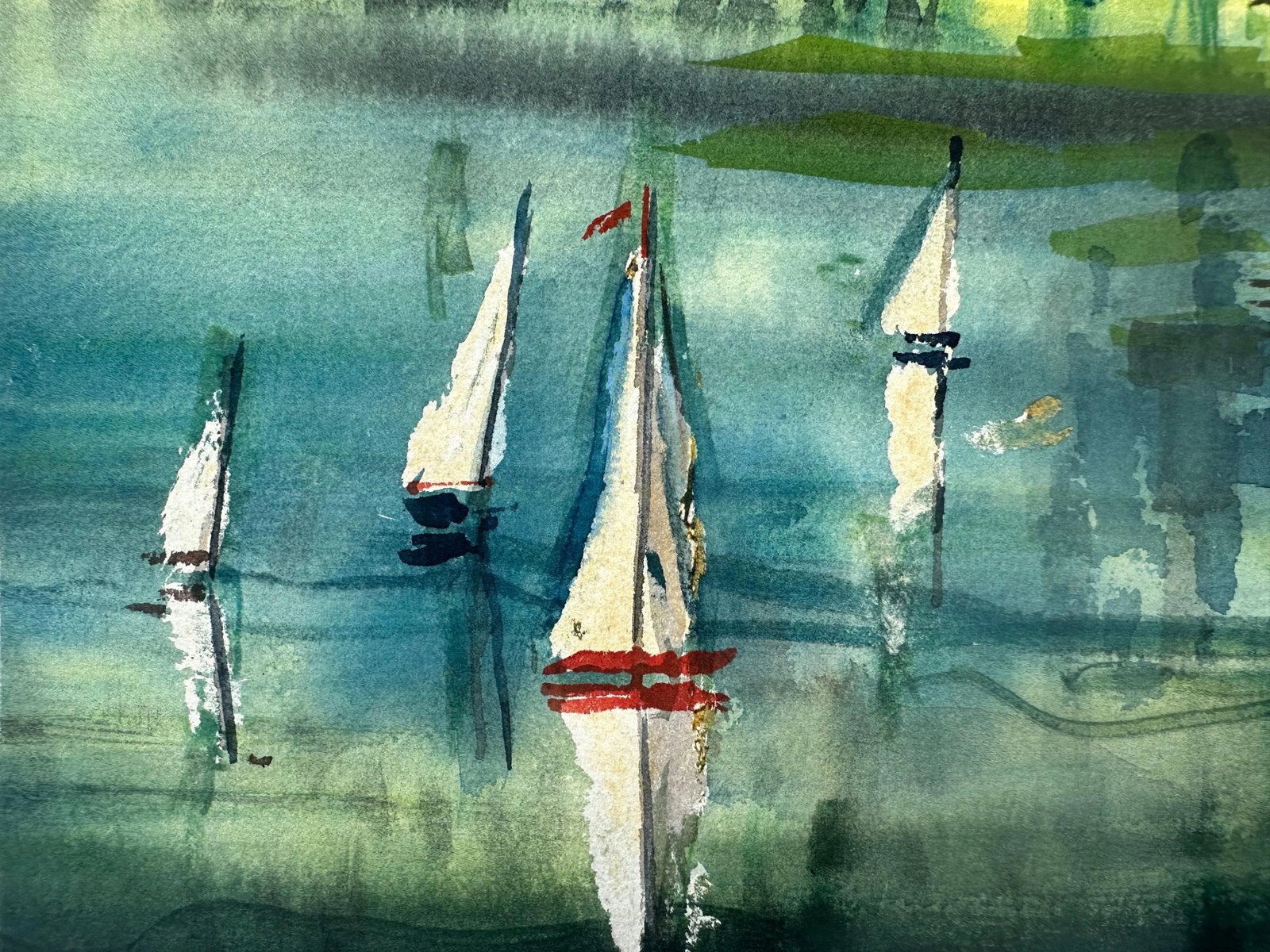 Sunset Sail Watercolor Painting - 2
