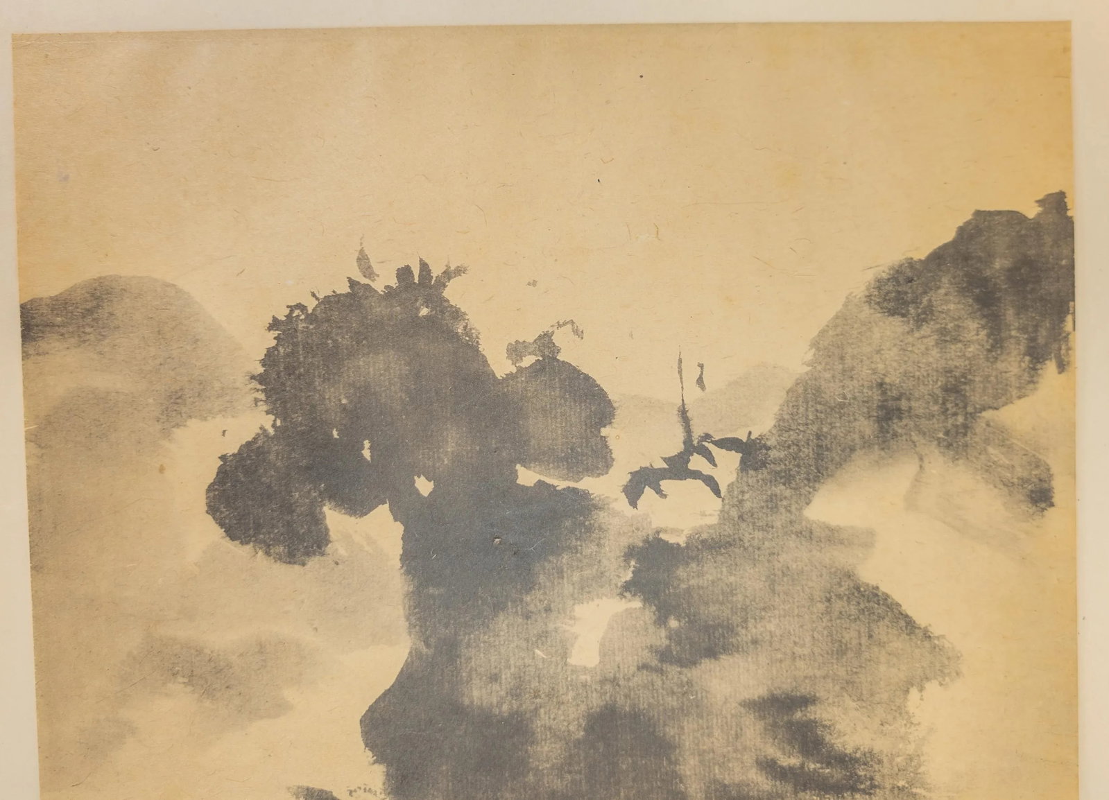 19th Century Chinese or Japanese Abstract Watercolor Ink Wash Painting - 3