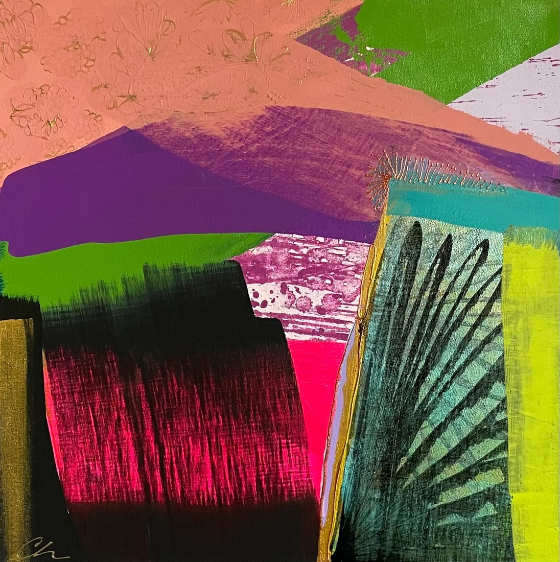 "Sightings" Original Abstract Acrylic Painting on Canvas by Cathe Hendrick: I enjoy the texture and choice of color in this acrylic on canvas painting. Condition: Imperfections: No Imperfections Condition Notes: new Origin: United States Materials & Techniques: Ac
