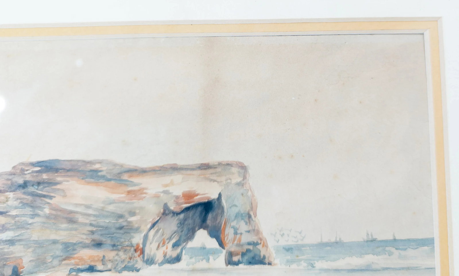 1900's English Watercolor Landscape Painting of Marsden Rock Signed Stevenson - 5
