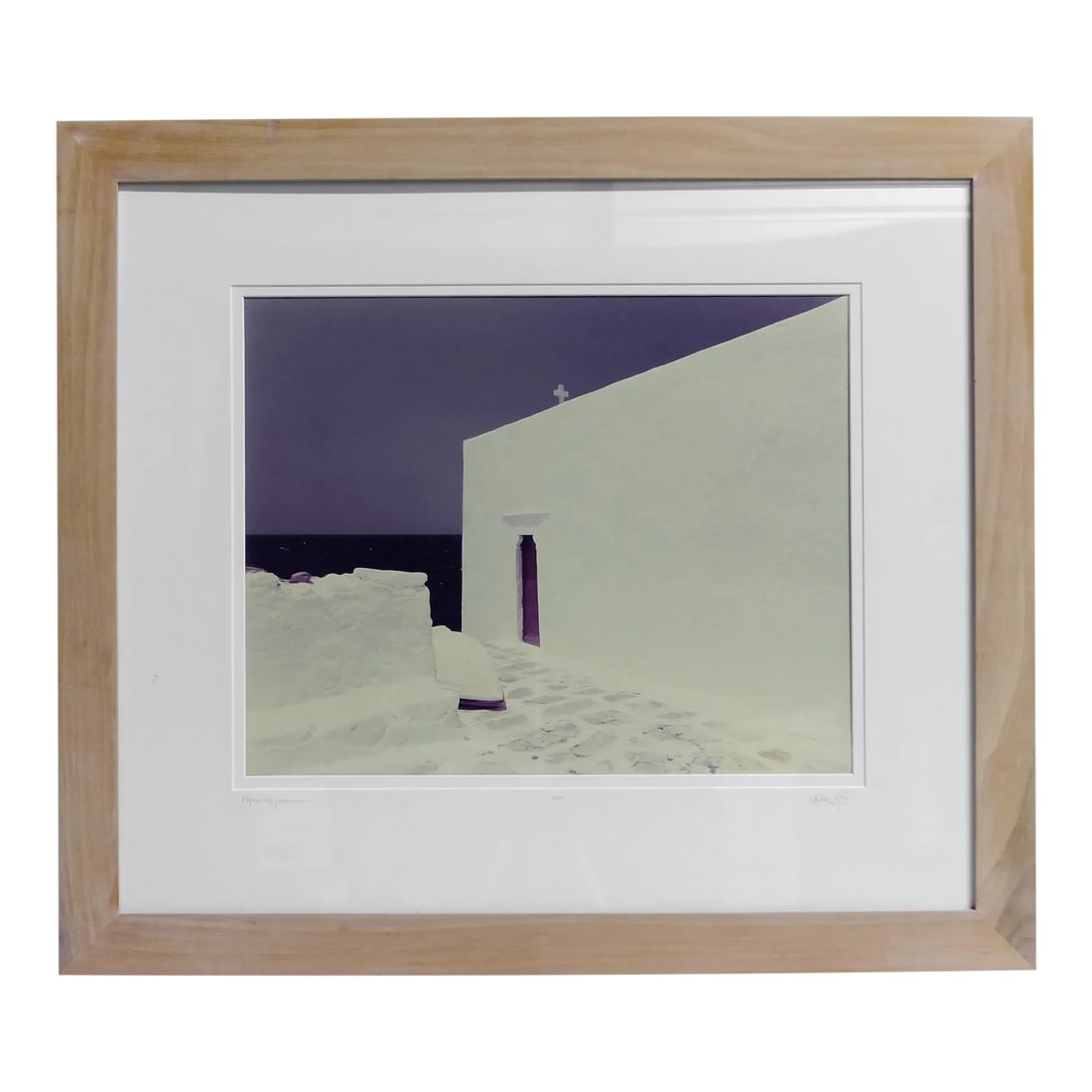 1990s Vintage Alan Klug Mykonos Greece Limited & Signed Framed Photo Print: Welcome to our listing! You are considering a vintage Alan Klug Mykonos Greece Limited & Signed Framed Photo Print. Very nice condition. Print run was limited to 50, is number 5, and has a rich plum