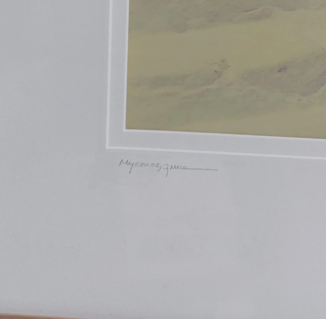 1990s Vintage Alan Klug Mykonos Greece Limited & Signed Framed Photo Print - 2