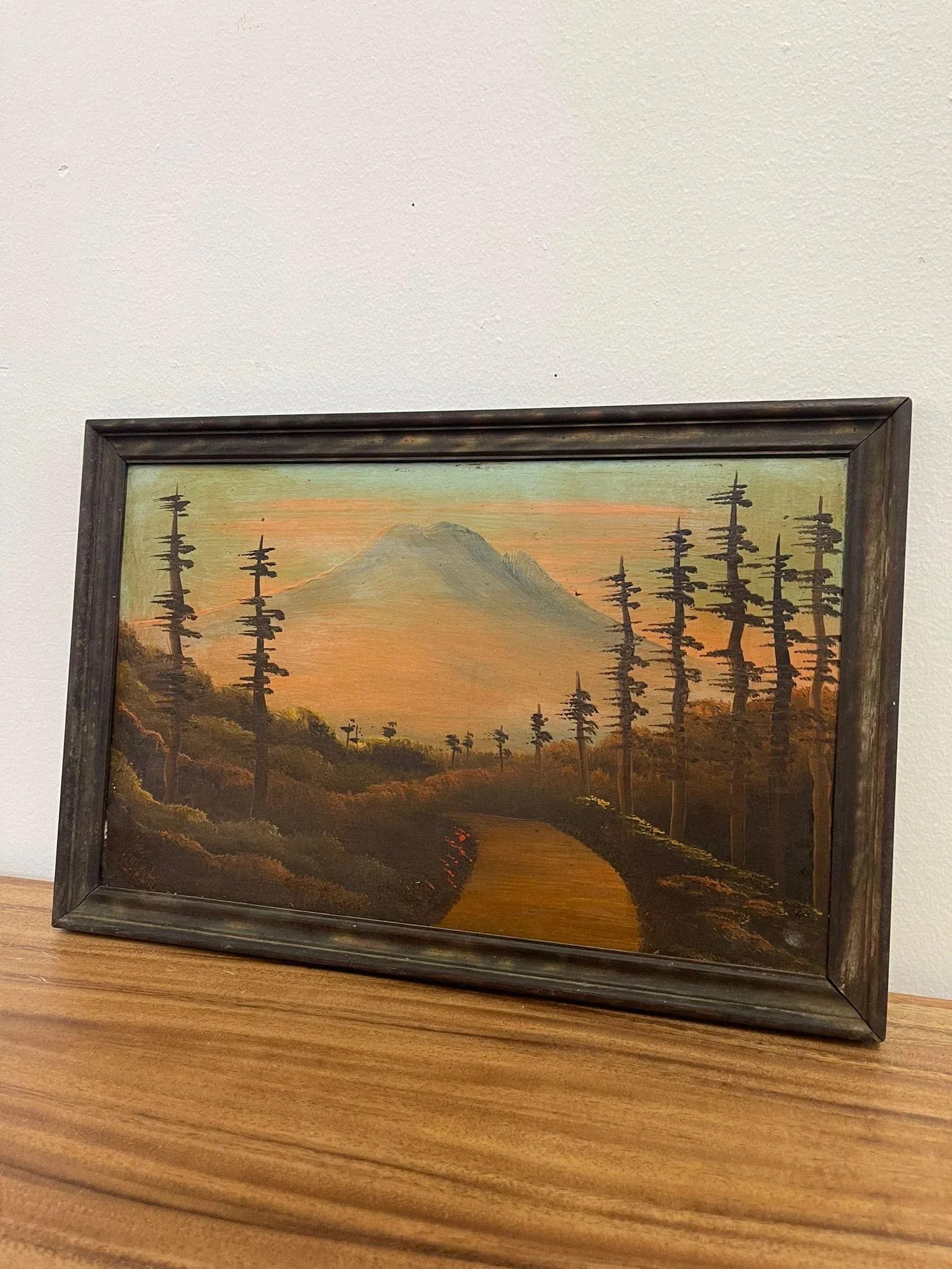 Vintage Framed Original Signed Painting of Mount Rainier. - 3