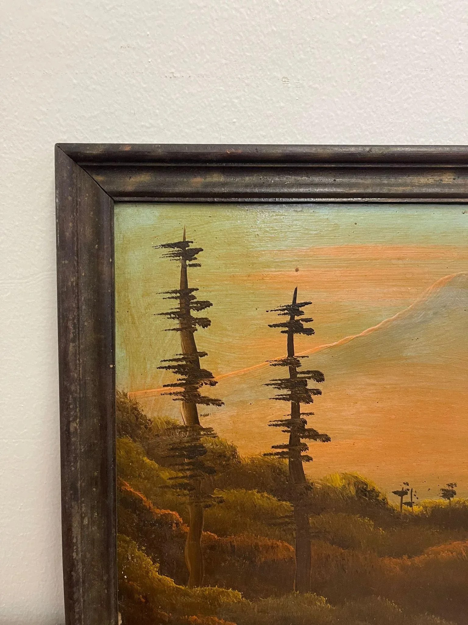 Vintage Framed Original Signed Painting of Mount Rainier. - 4
