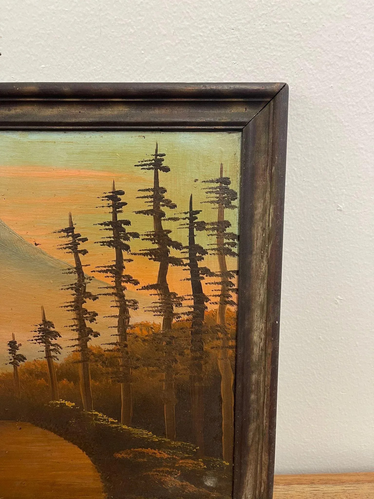 Vintage Framed Original Signed Painting of Mount Rainier. - 5