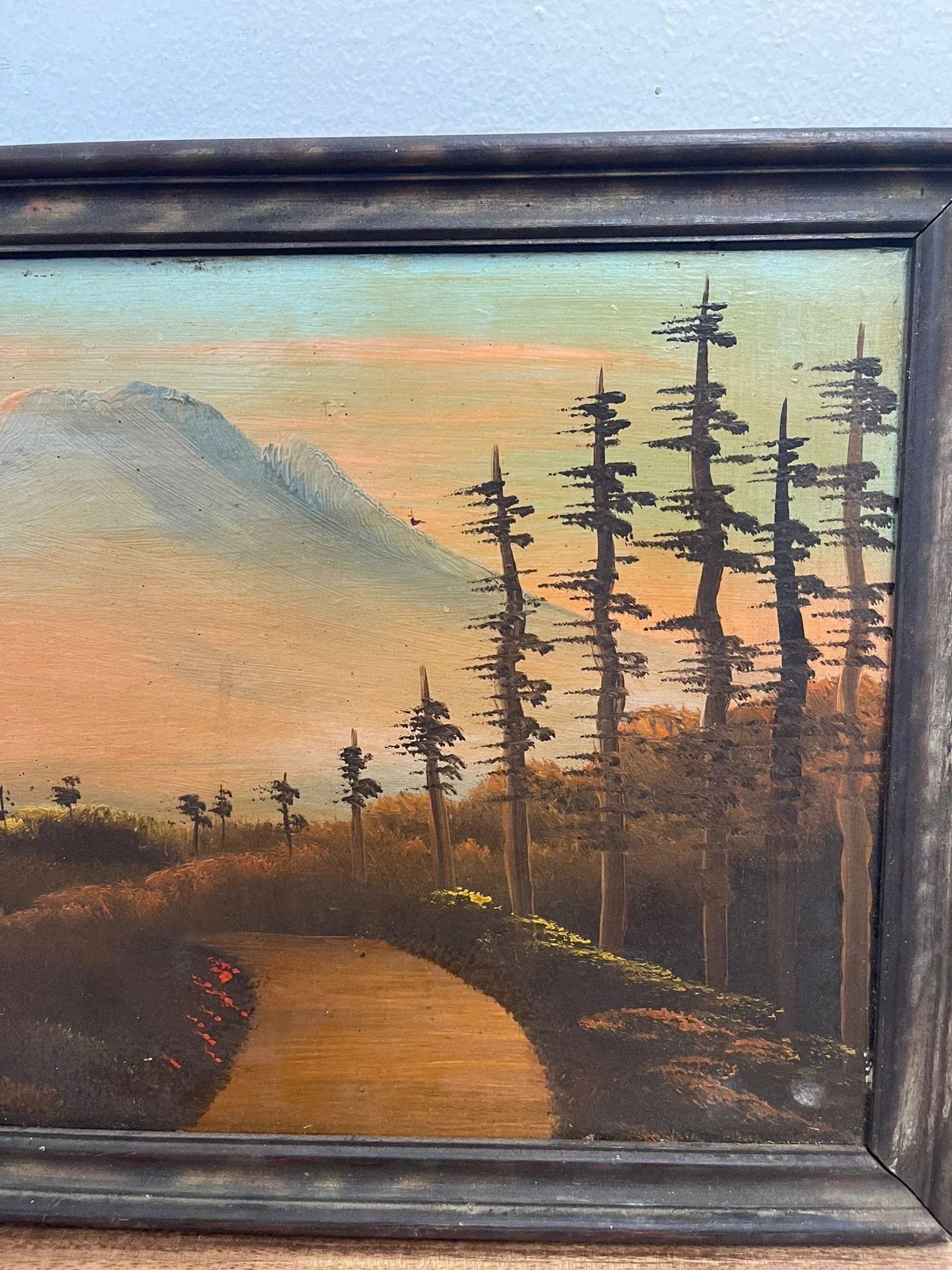 Vintage Framed Original Signed Painting of Mount Rainier. - 7