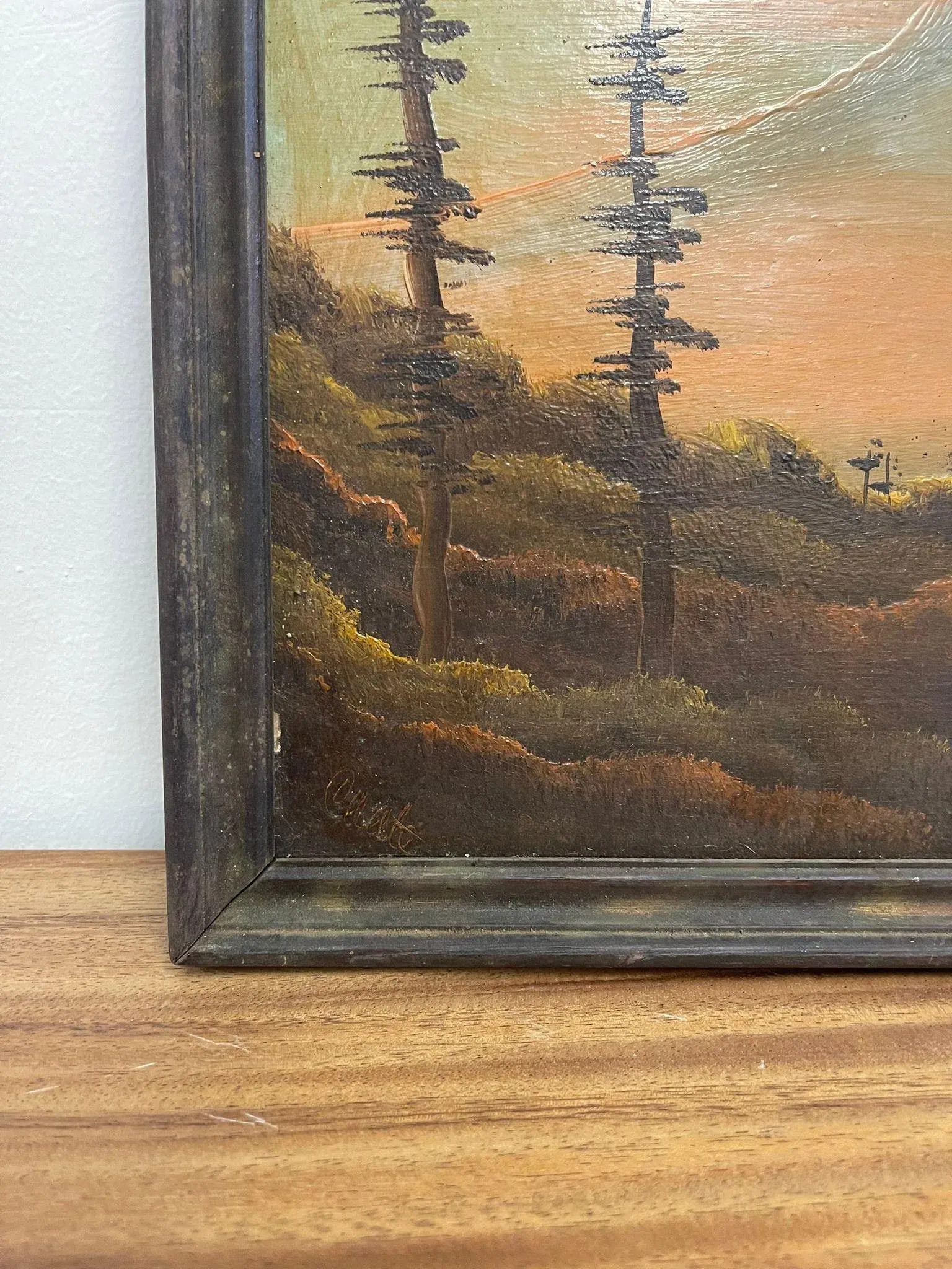 Vintage Framed Original Signed Painting of Mount Rainier. - 8