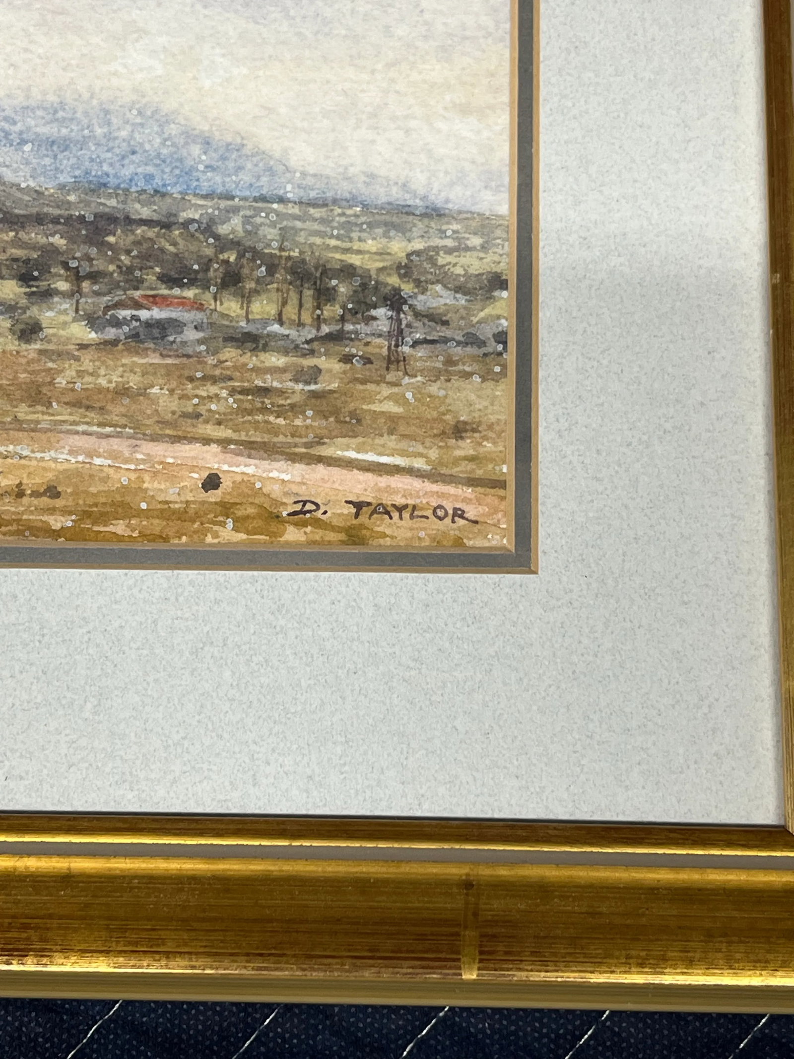 Late 20th Century Watercolor Prairie Landscape Painting by D. Taylor - 3