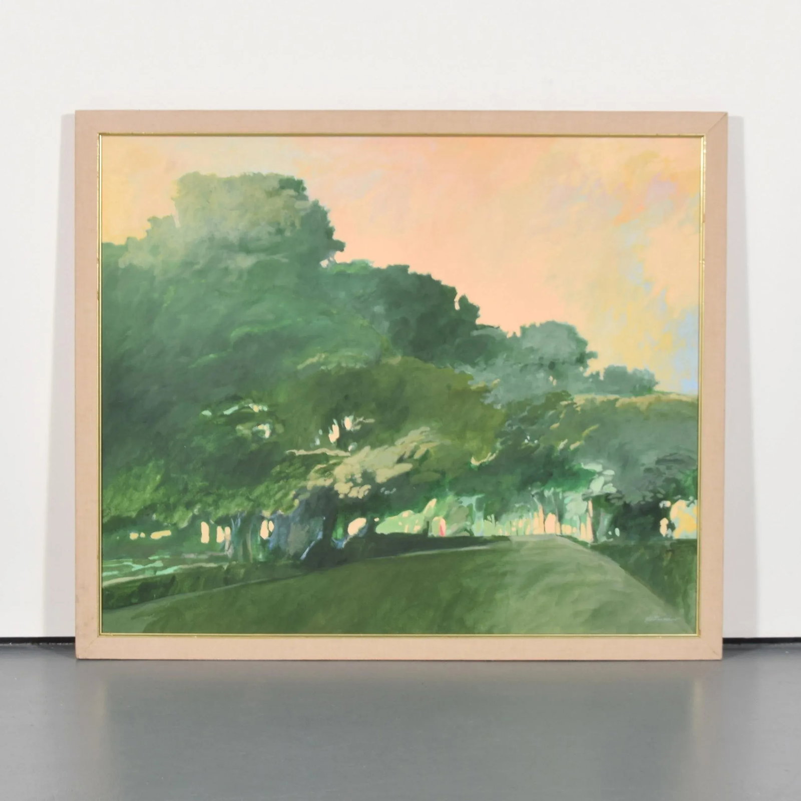 Original Signed William Kortlander Large Landscape of Green Trees Painting - 2