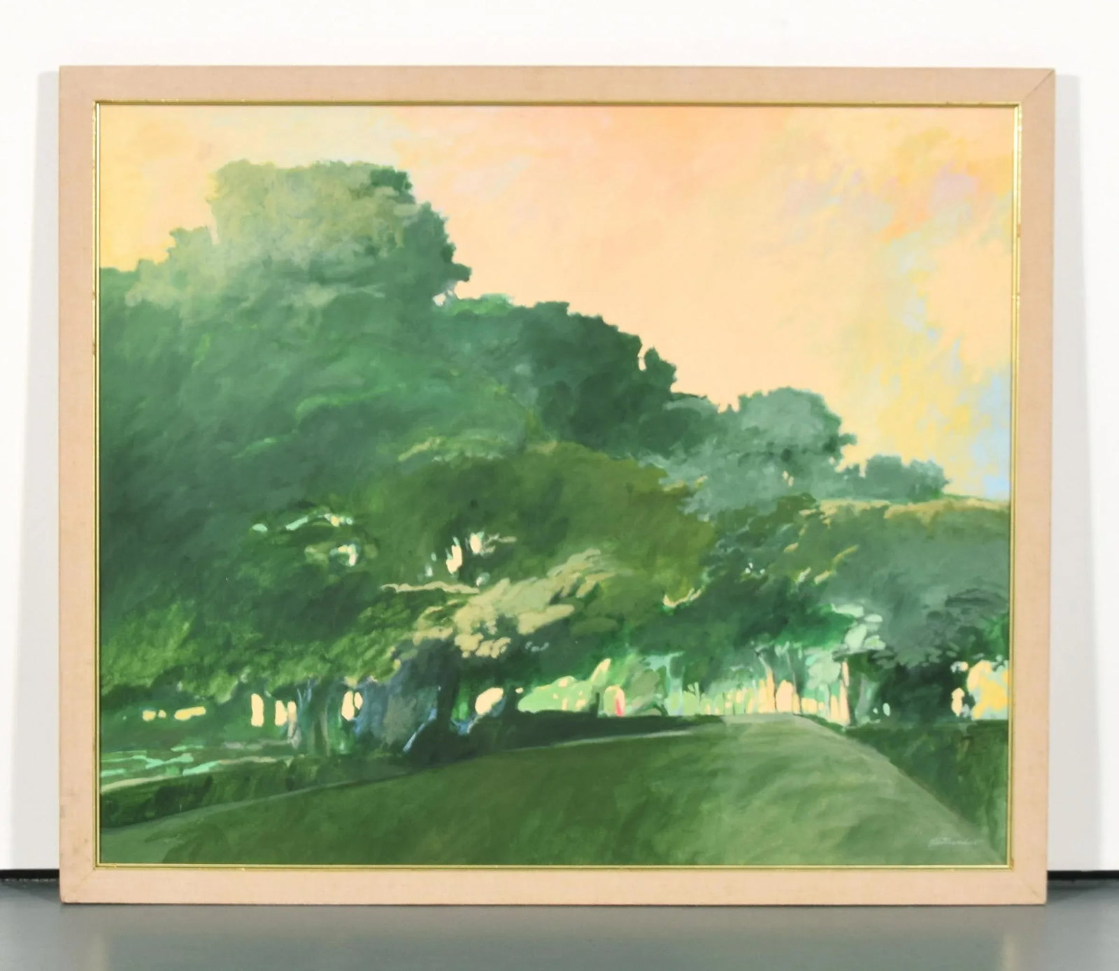 Original Signed William Kortlander Large Landscape of Green Trees Painting - 6