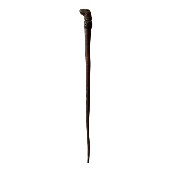 Antique Tooled Pizzle Leather Dog/Seal Riding Crop, Circa 19th Century: Antique Tooled Pizzle Leather Dog/Seal Riding Crop, Circa 19th Century. Obscure folk art tooled riding crop constructed from pizzle (penis) leather likely from a bull. The use of this material can bee