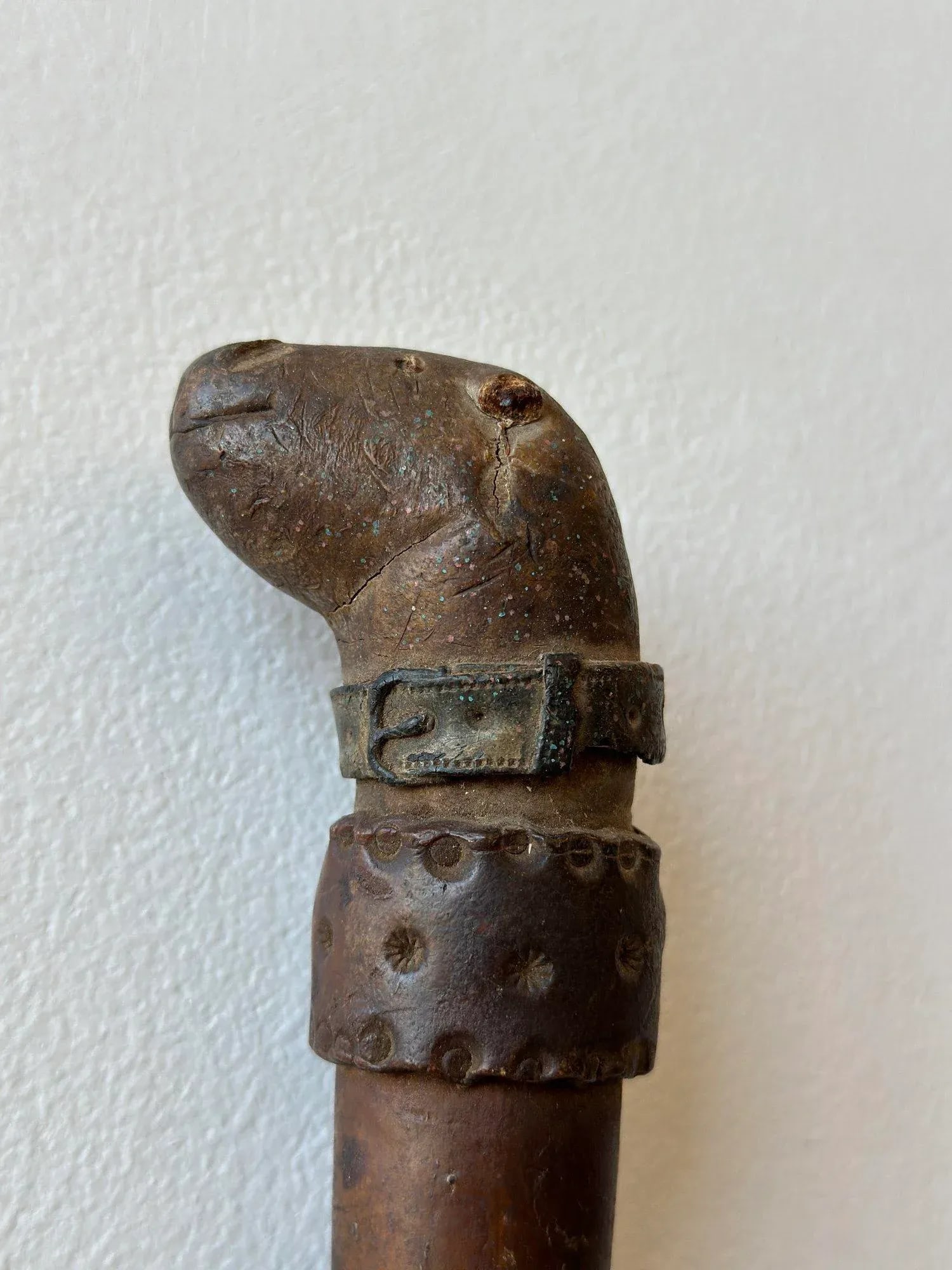 Antique Tooled Pizzle Leather Dog/Seal Riding Crop, Circa 19th Century - 9